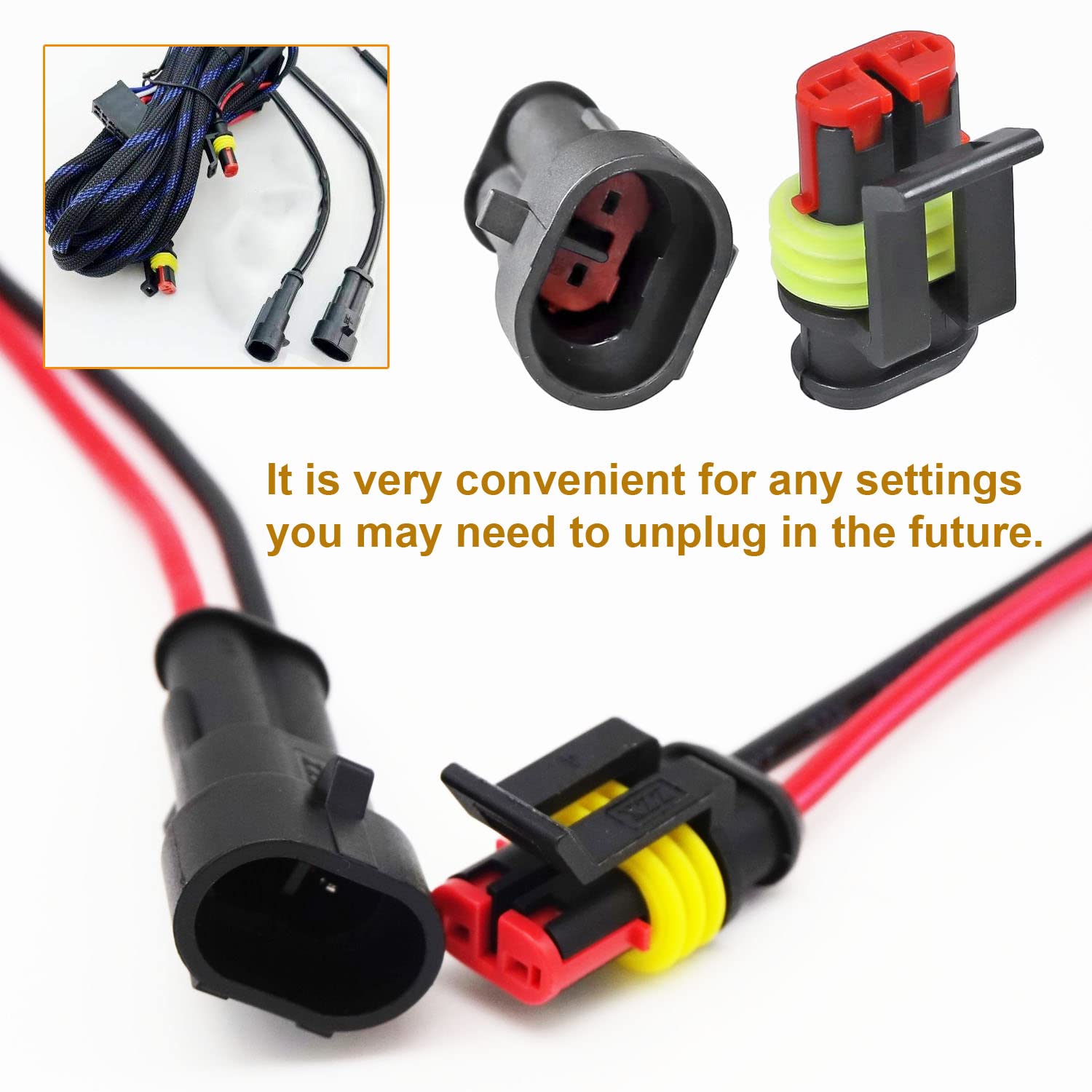 Twippo 5 Kit 5 Pin Automotive Electrical Connectors - Quick Connect and Disconnect 5 Wire Waterproof 5 Way