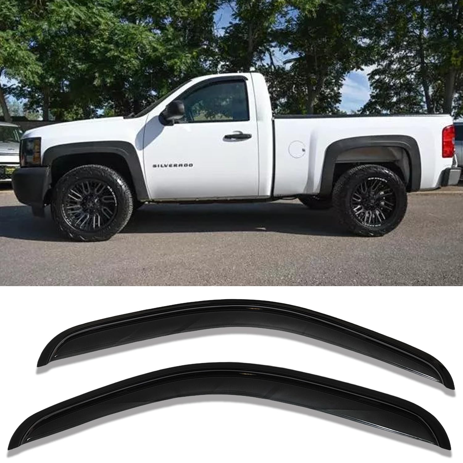 In-Channel Side Car Window Visors Wind Deflectors Compatible With Ford Explorer 2020-2025, Rain Guards Window Vent Deflector Sun