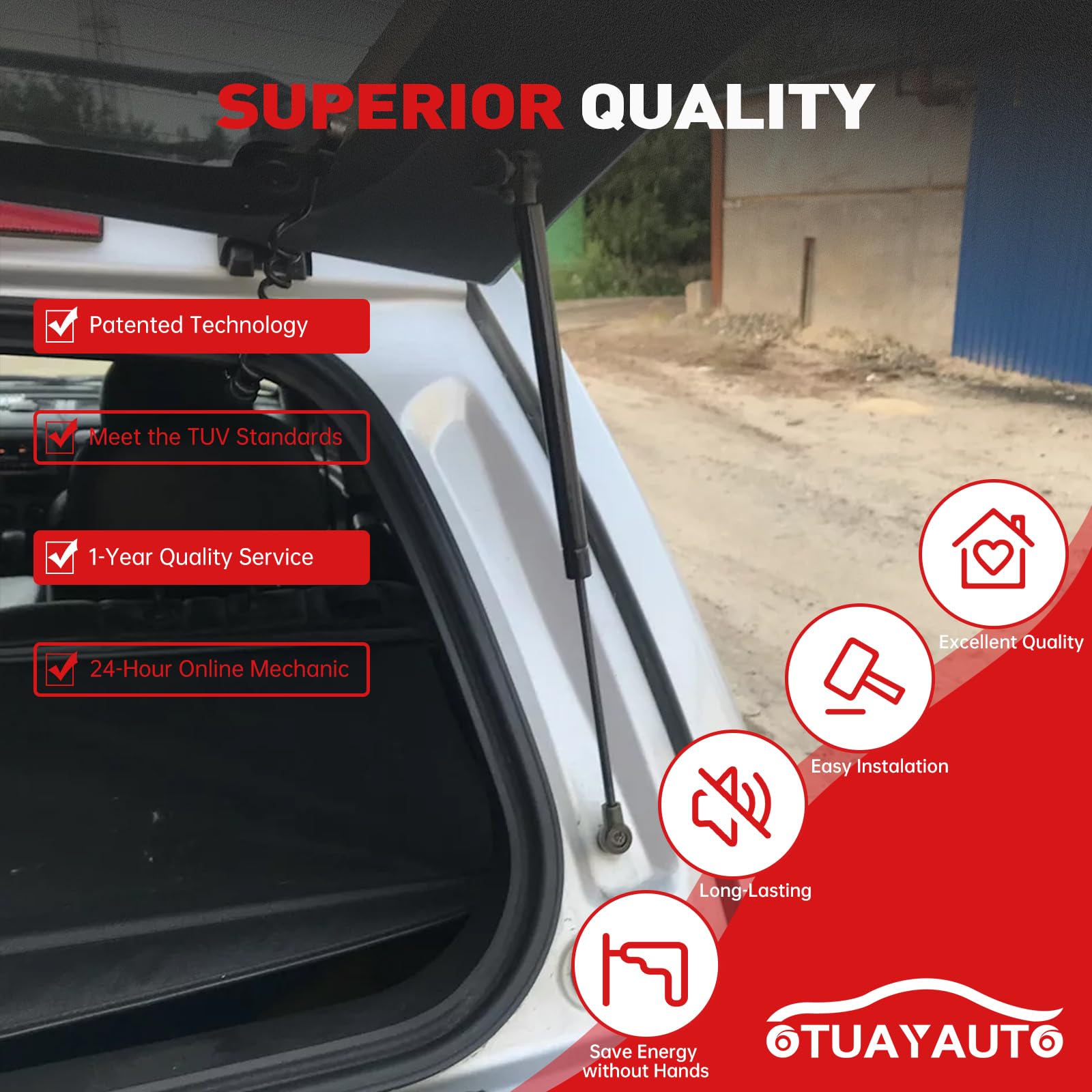 Otuayauto Rear Window Lift Supports - Replacement For Jeep Wrangler 2007-2010 Rear Glass Struts - Oem # 6602 Sg214054 (Set Of 2)