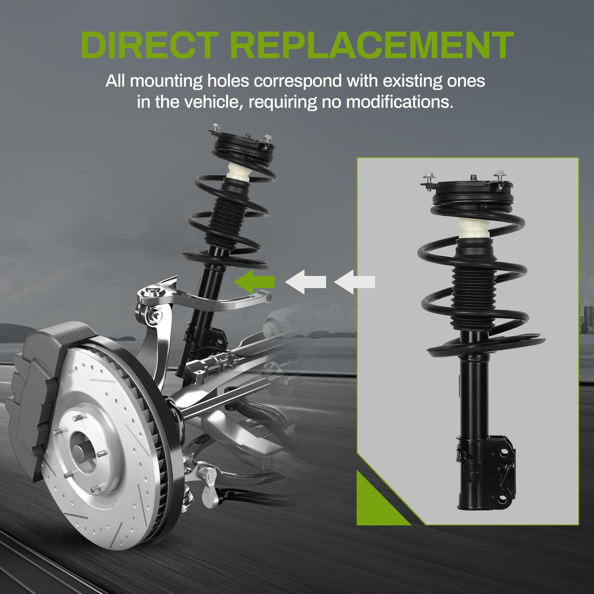 Autosaver88 Front Complete Struts Shocks And Coil Spring Assembly Compatible With 2013-2018 Altima Sedan