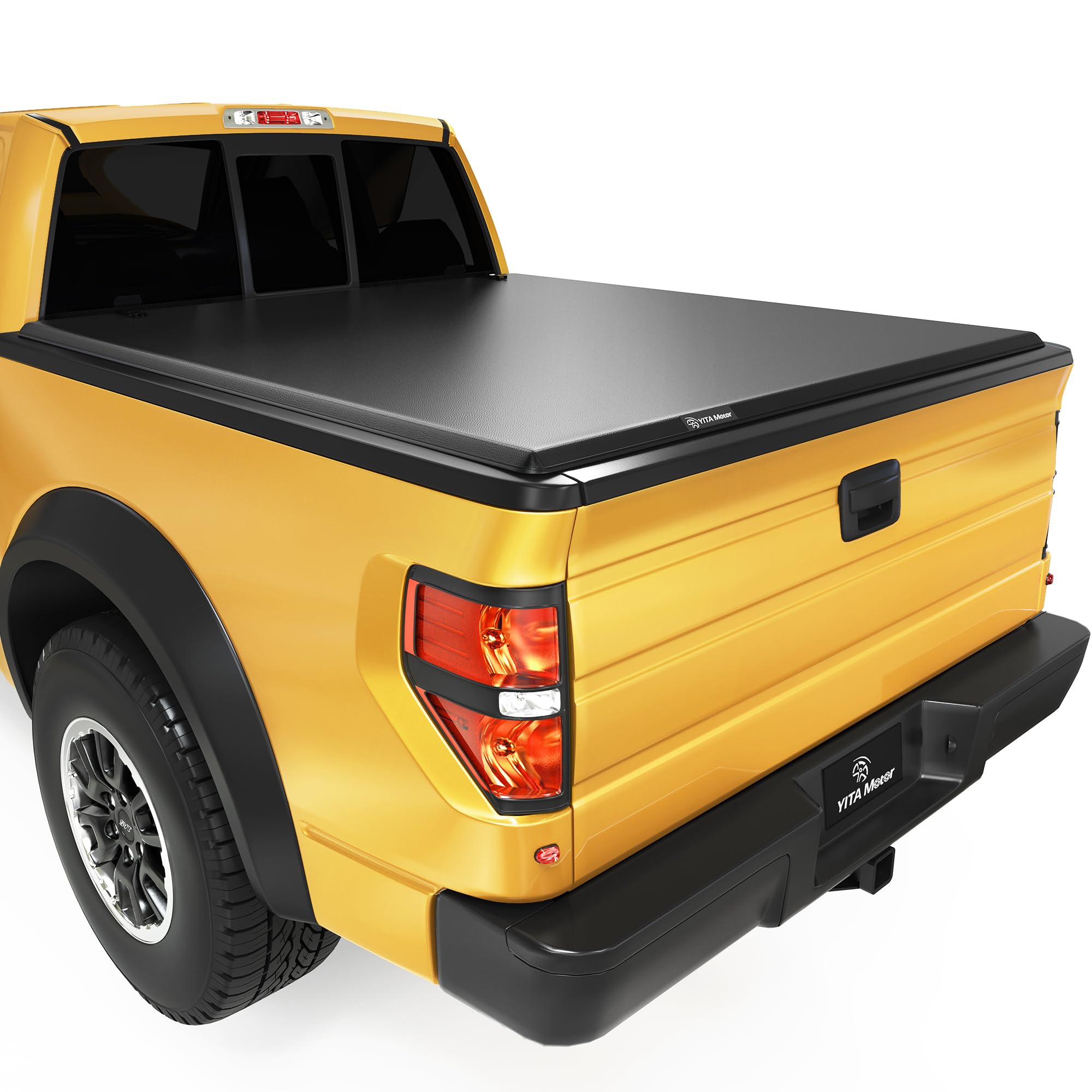 Yitamotor Soft Quad Fold Truck Bed Tonneau Cover Compatible With 2009-2014 Ford F150 F-150, Styleside 5.5 Ft Bed