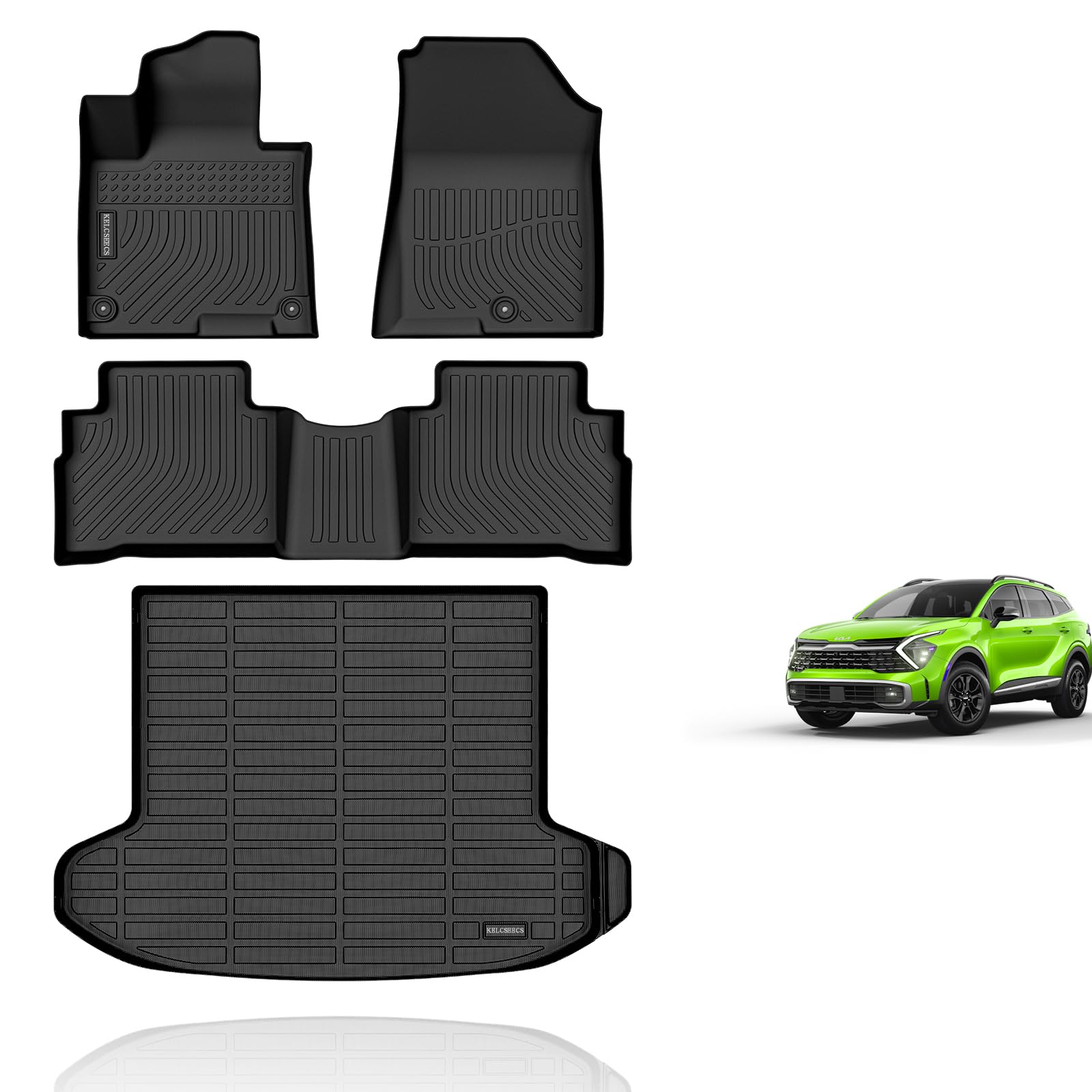 KELCSEECS Floor Mats & Cargo Liner Custom for 2025 2024 2023 Kia Sportage(Not Fit Hybrid) All Weather Car Mats Floor Liners Trun