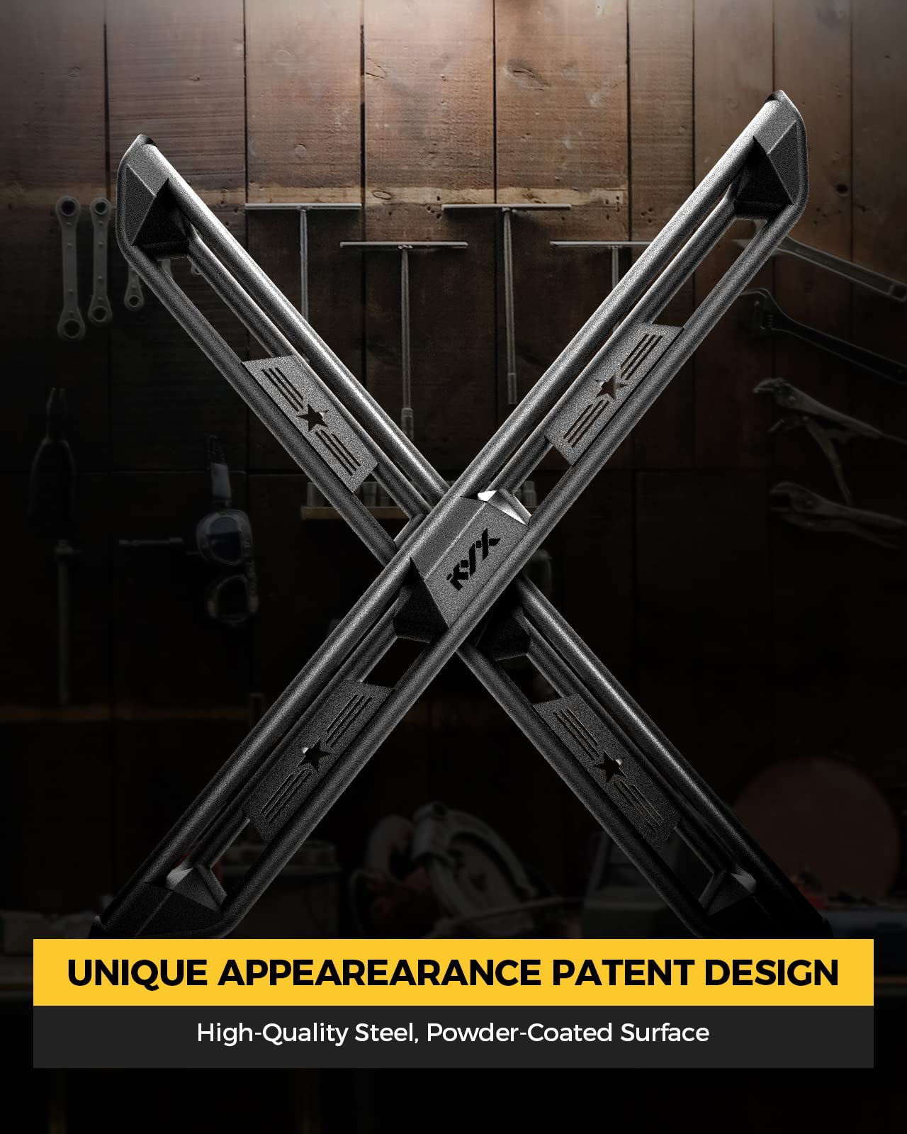 Kyx Running Boards For 2007-2018 Wrangler Jk 4 Door, 3 Tube Side Steps Two Stairs Design Car Door Step Rails Nerf Bar Truck Boar