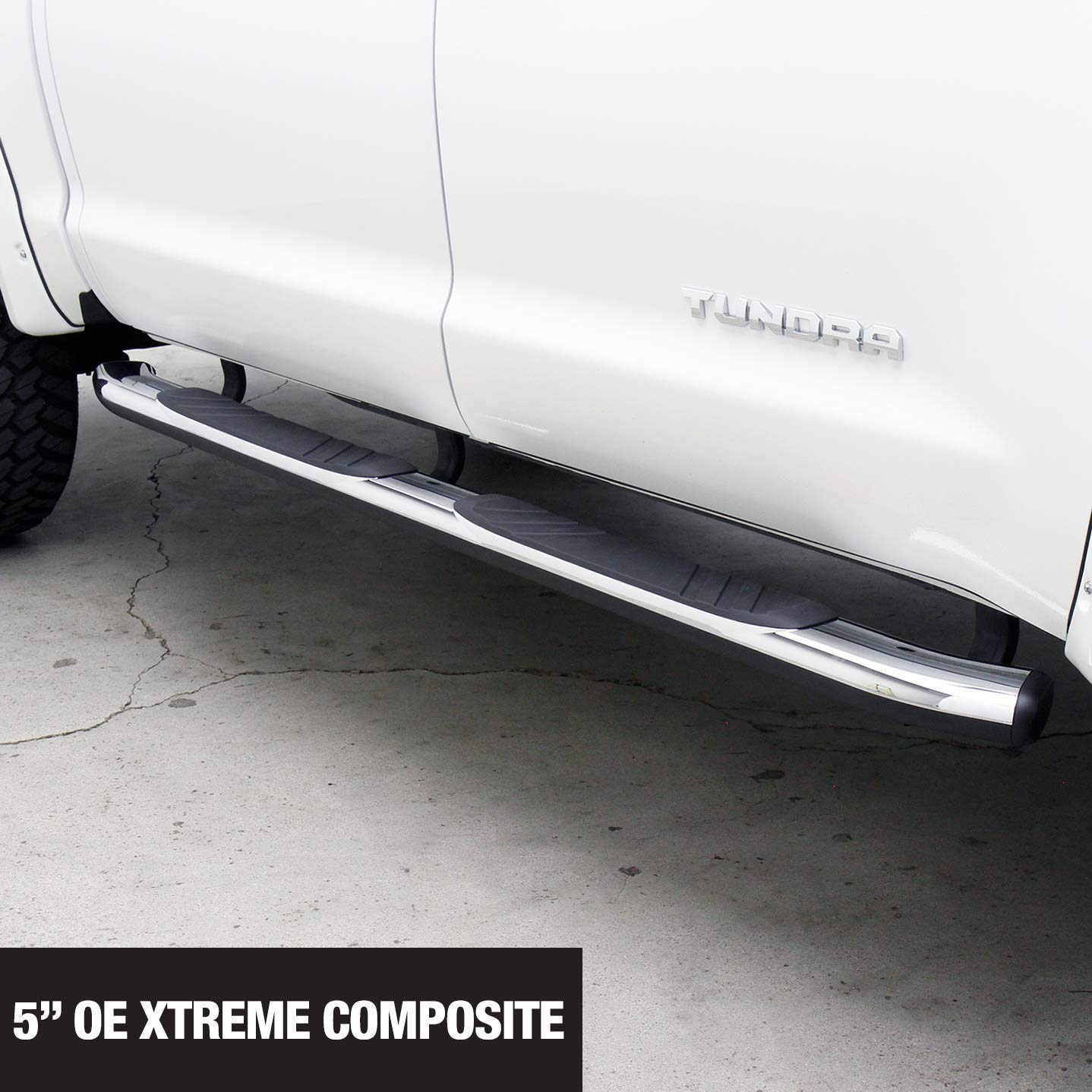 Go Rhino 680087C 5'' Oe Xtreme Composite Side Steps - 87'' Long - Chrome - Boards Only For 99-24 Ram, Gmc, Ford, Nissan, Toyota,