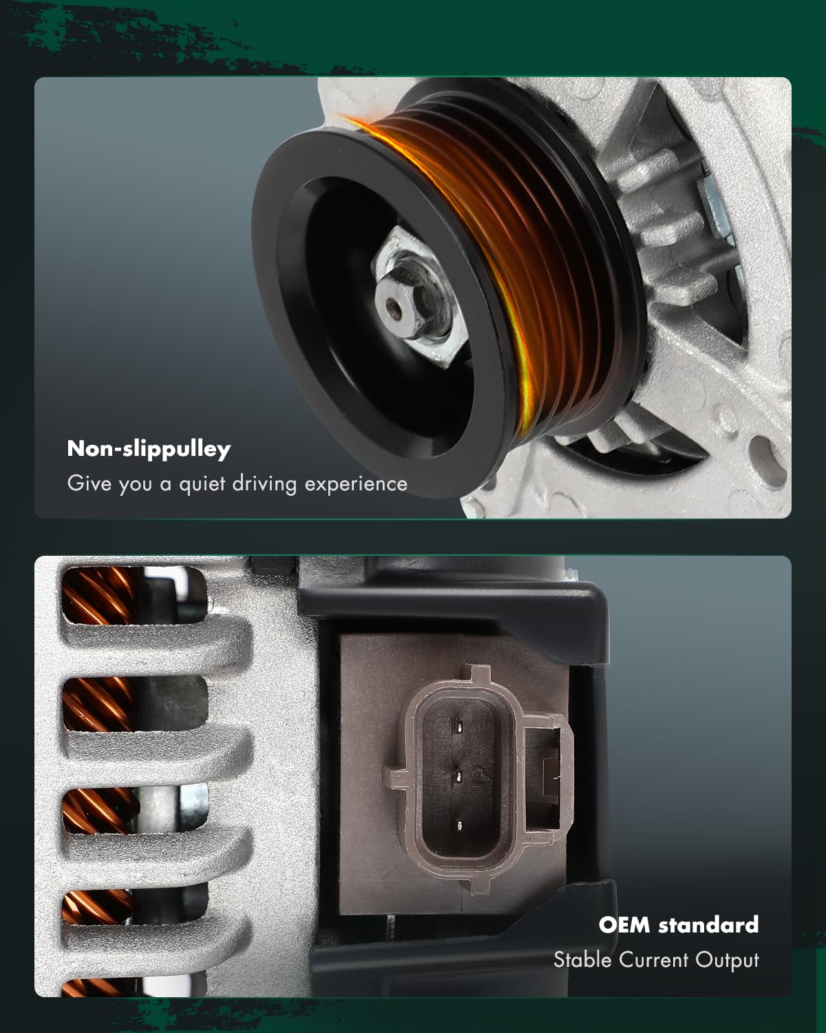 SCITOO Alternator Fits for Ford for F-150 for F150 2009-2010 V8 4.6L (Engine VIN W), 12V 135A Clockwise 6-Groove Pulley- 12V 135