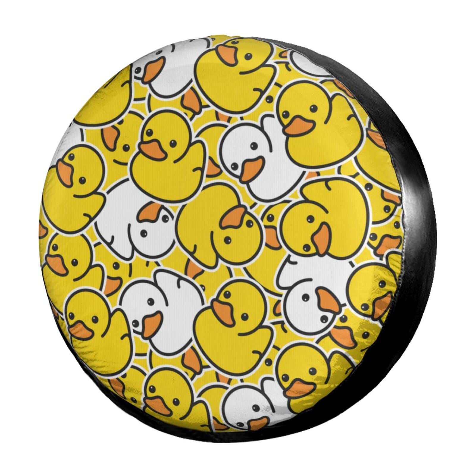 Dujiea Yellow Cartoon Duck Spare Tire Cover, Universal Wheel Tire Cover Dust-Proof Tire Protectors for Trailer Rv Van SUV Truck 