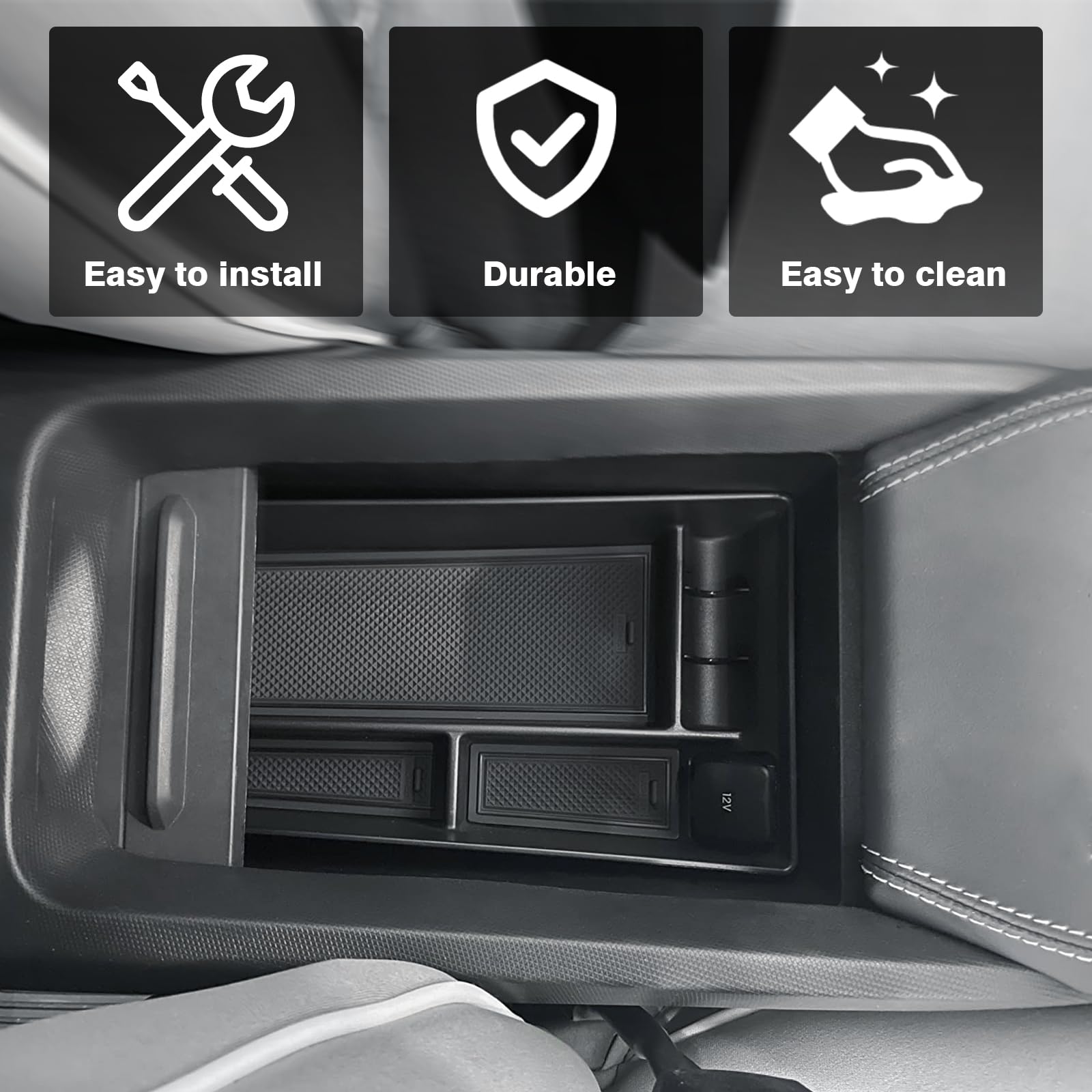 Bestevmod Aosk Center Console Organizer & Dash Tray & Screen Back Organizer Compatible With 2021-2024 Mustang Mach E Accessories