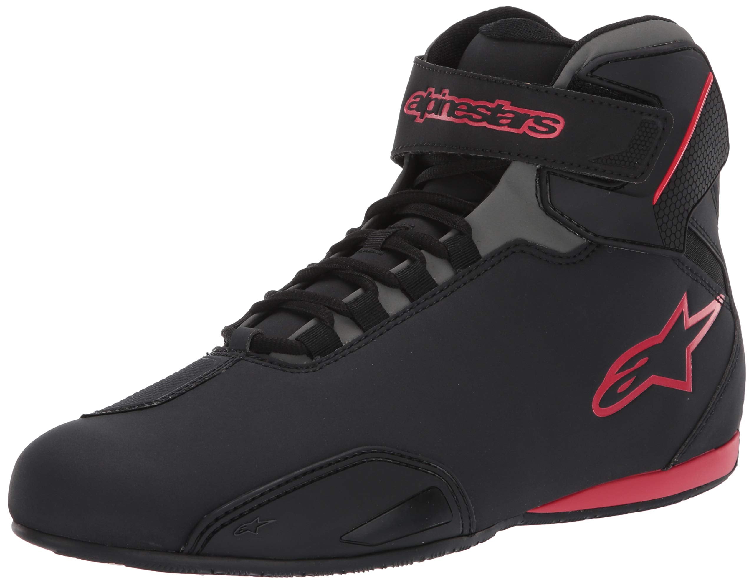 Alpinestars Mens Sektor Street Motorcycle Shoe, Black/Gray/Red, 10