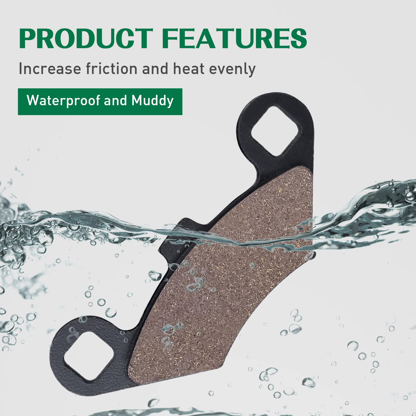 Cyleto Front And Rear Brake Pads For Polaris Sportsman 500 400 335 Scrambler 400 500 Trail Blazer 250 400 Magnum 325 500 Sport 400 Diesel 455 Xpedition 425 325 Trail Boss 325