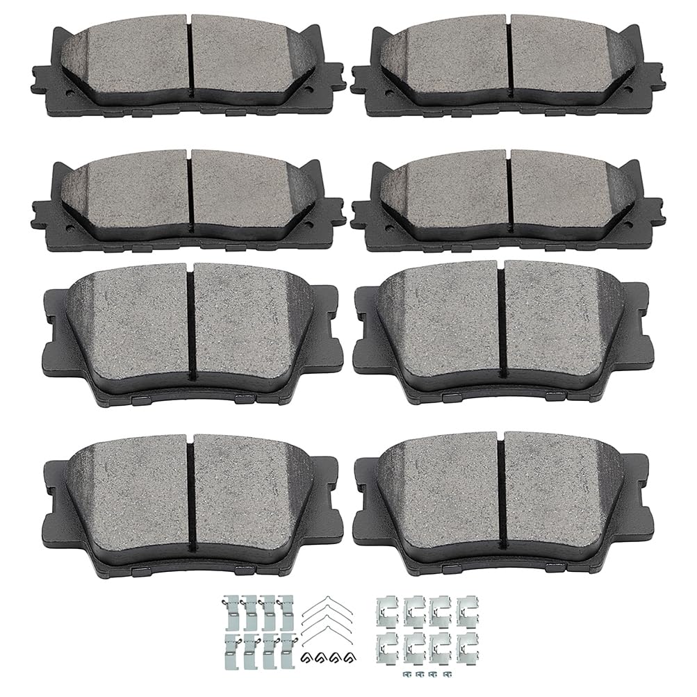 SCITOO Ceramic Front Rear Disc Brake Pad Set fit for 2013-2018 for LEXUS ES300h, 2007-2018 for LEXUS ES350, 2008-2018 for TOYOTA