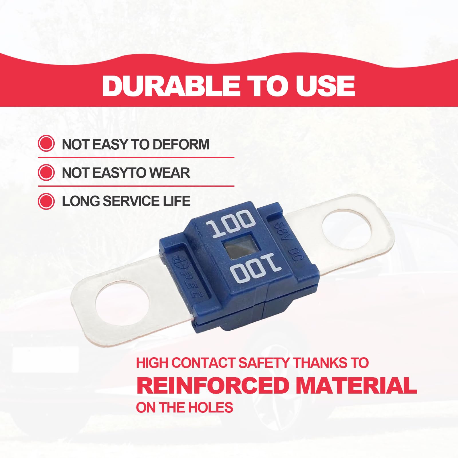 Pack of 3 AMI/Midi Fuse 100 Amp High Current Fuse Bolt-on Fuse, commonly Used in Cars, Trucks, Construction Vehicles, Agricultur