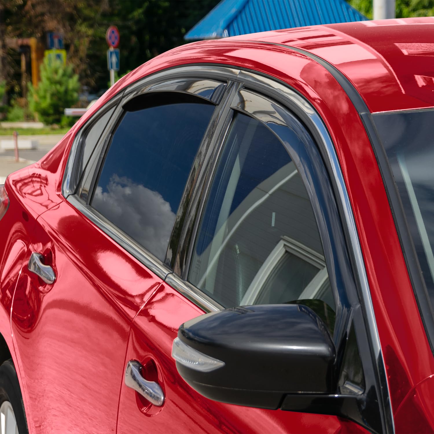Voron Glass in-Channel Extra Durable Rain Guards for Nissan Altima 2013-2018, Window Deflectors, Vent Window Visors, 4 Pieces -