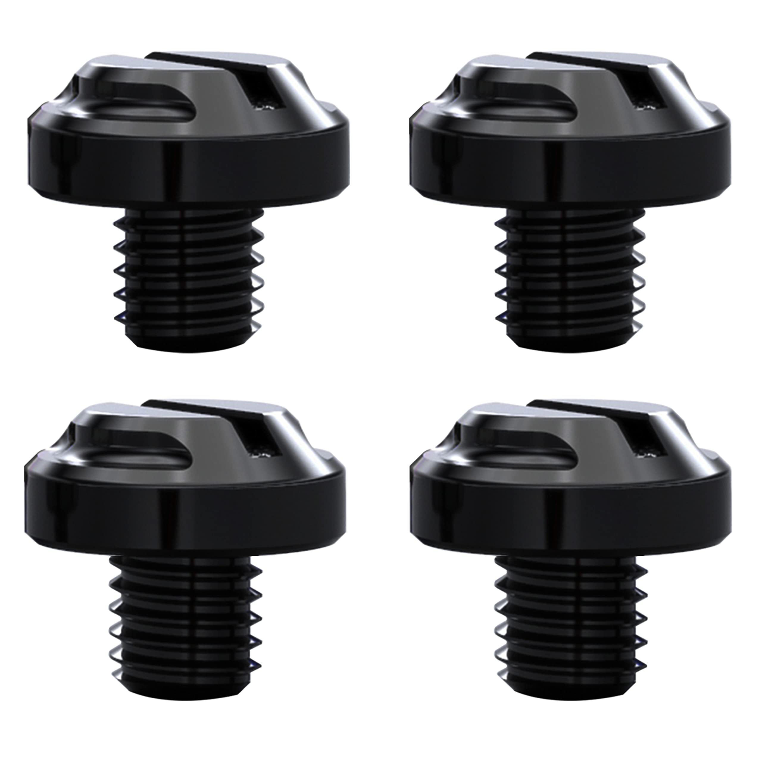 Averzella 4Pcs Motorcycle Mirror Hole Plugs Screws Bolts 2 Regular+2 Reverse M8X1.25 (Black, M8>2 Regular + 2 Reverse)