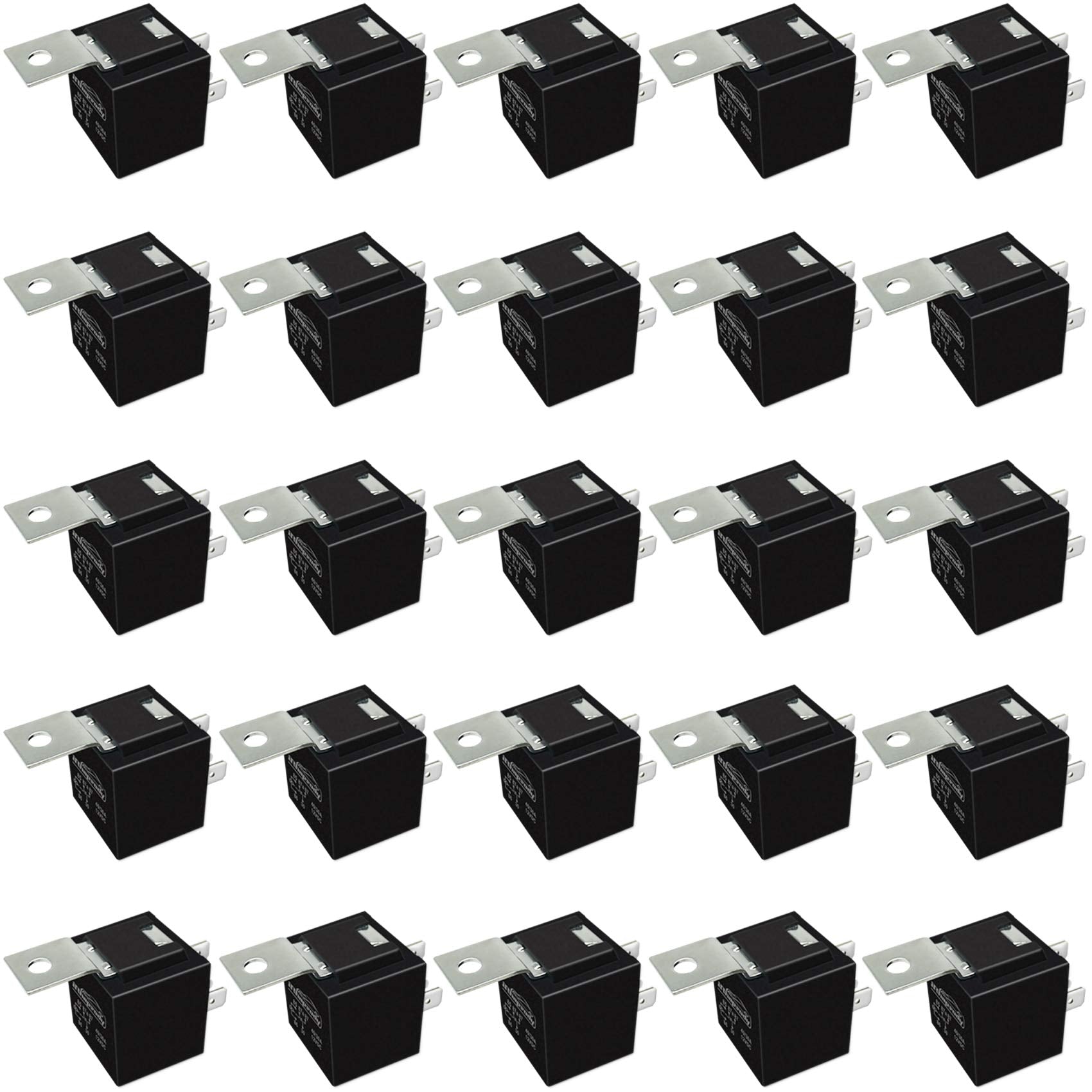 irhapsody Relay 12V, 5 Pin Relay, 40/30 AMP Automotive Relay Kit, Spdt 5 Prong 25 Pack 12-Volt Auto Relay Switch, Power Trim and