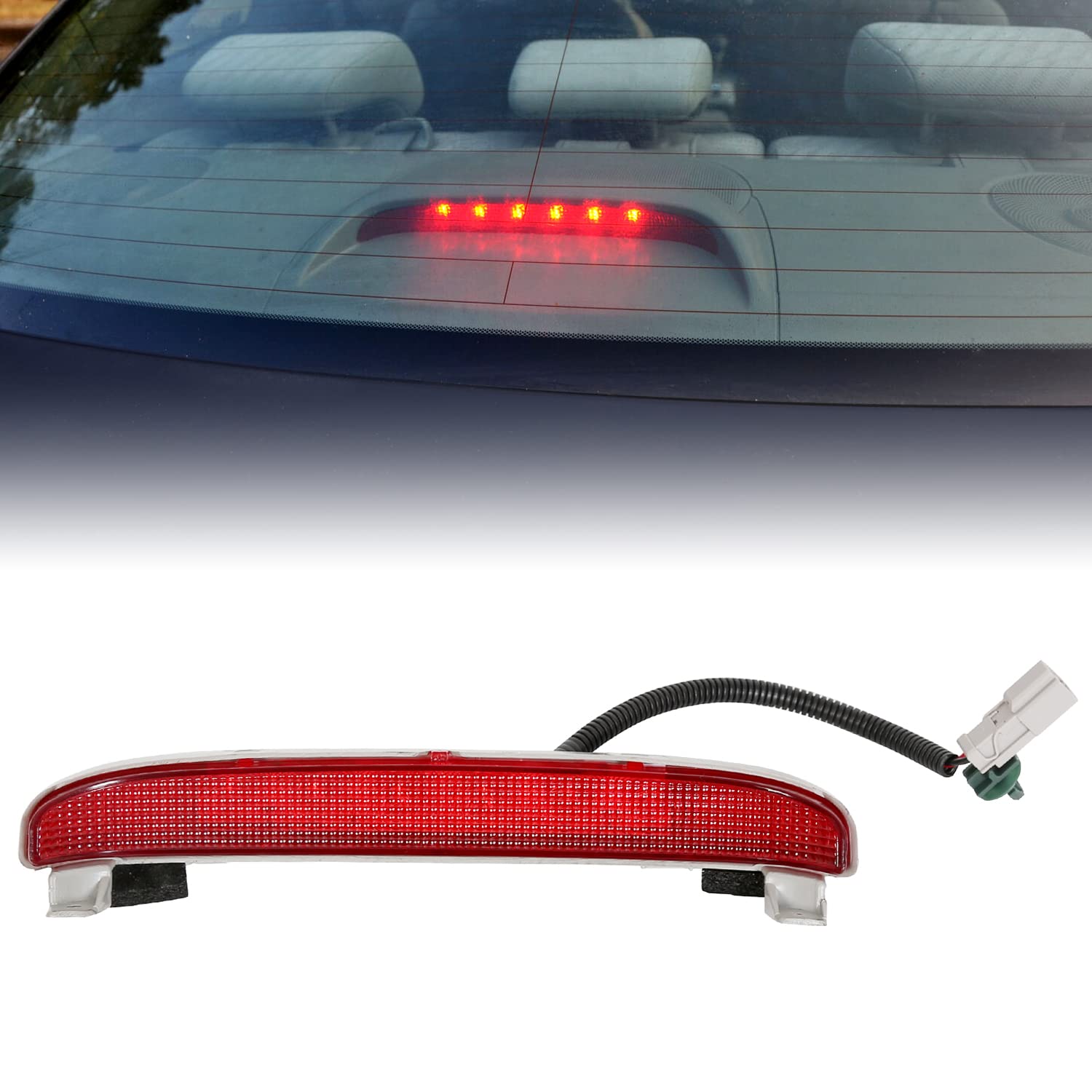 Ecotric Led Third 3Rd Brake Light Compatible With 2006-2011 Honda Civic Ex 2 Door Coupe Replacement For 34270Svaa01 High Mount Stop Lamp