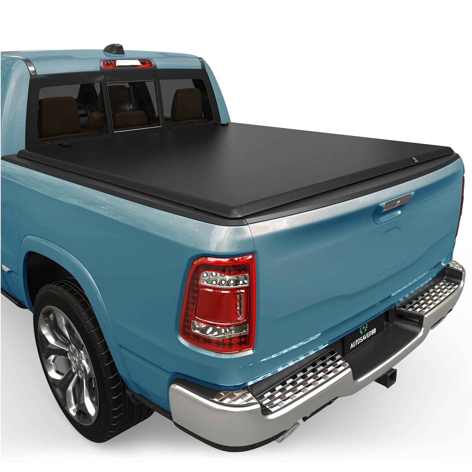 Autosaver88 Soft Quad-Fold Truck Bed Tonneau Cover Compatible With 2002-2025 Dodge Ram 1500 (Classic & New), 2003-2025 Dodge Ram