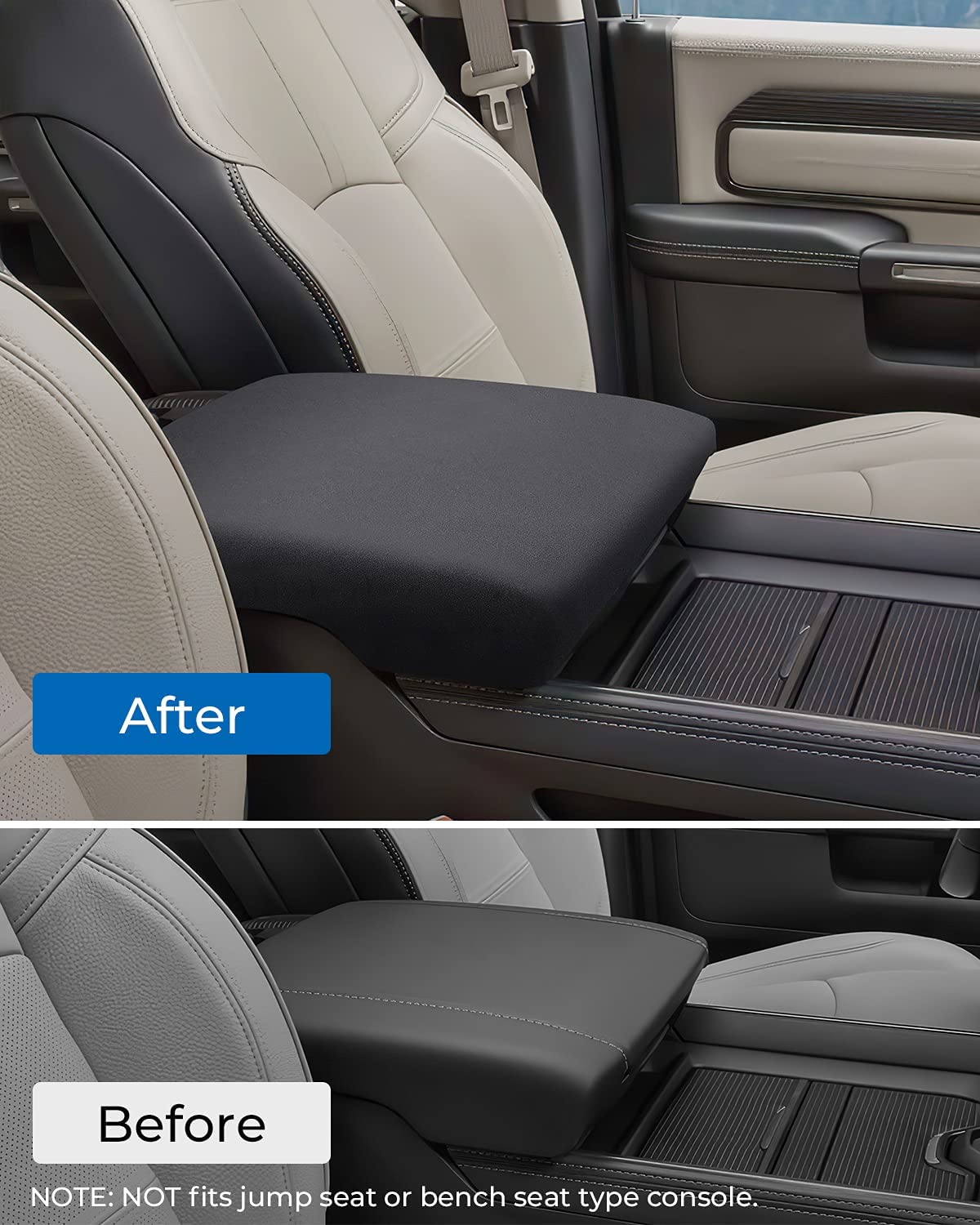 Issyauto Center Console Cover Compatible With 2013-2024 Ram 1500 2500 3500 Console Armrest Cover Protector