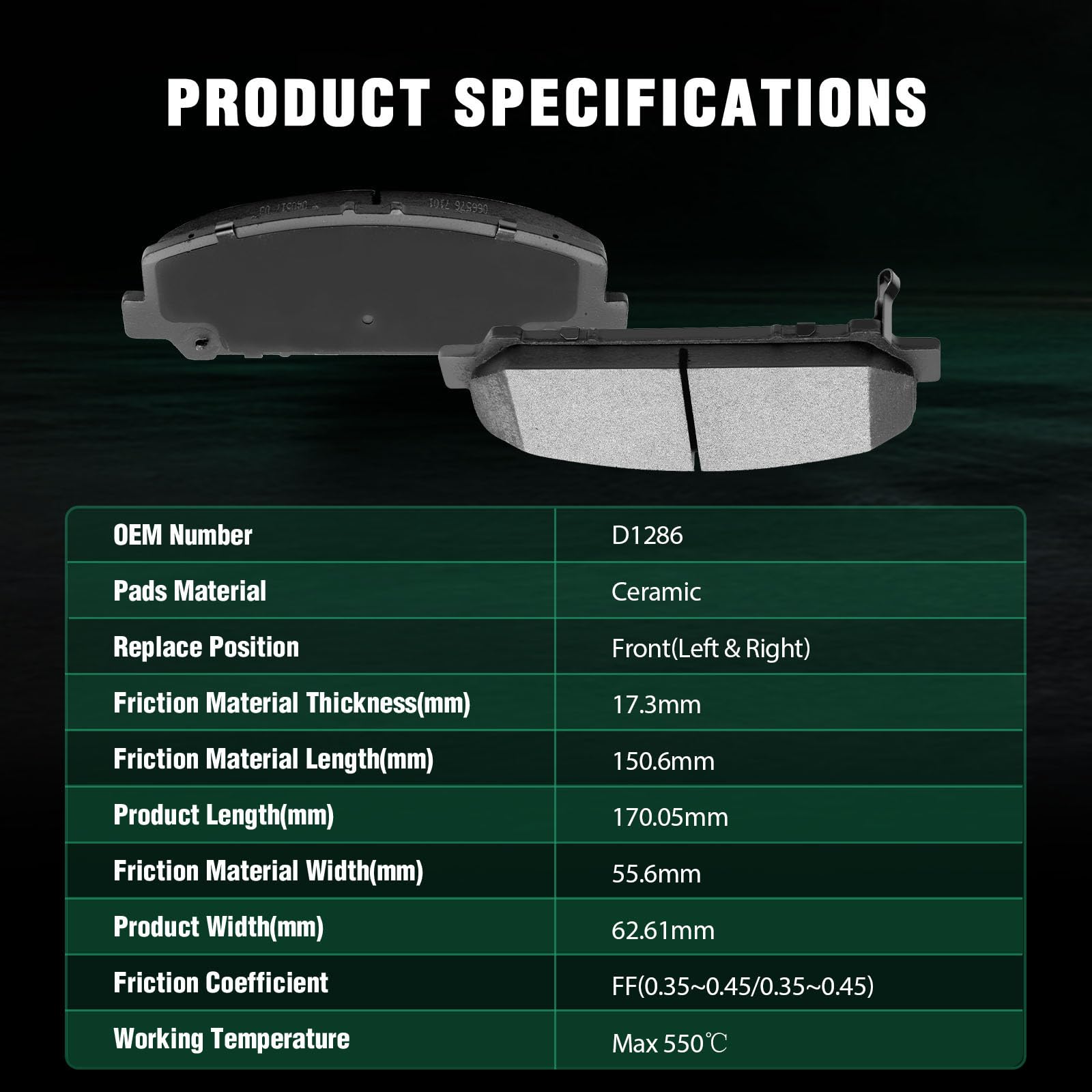 Automuto 8Pcs Front & Rear Disc Brake Pads Set D1286 D1041 For Nissan Armada 2006-2012