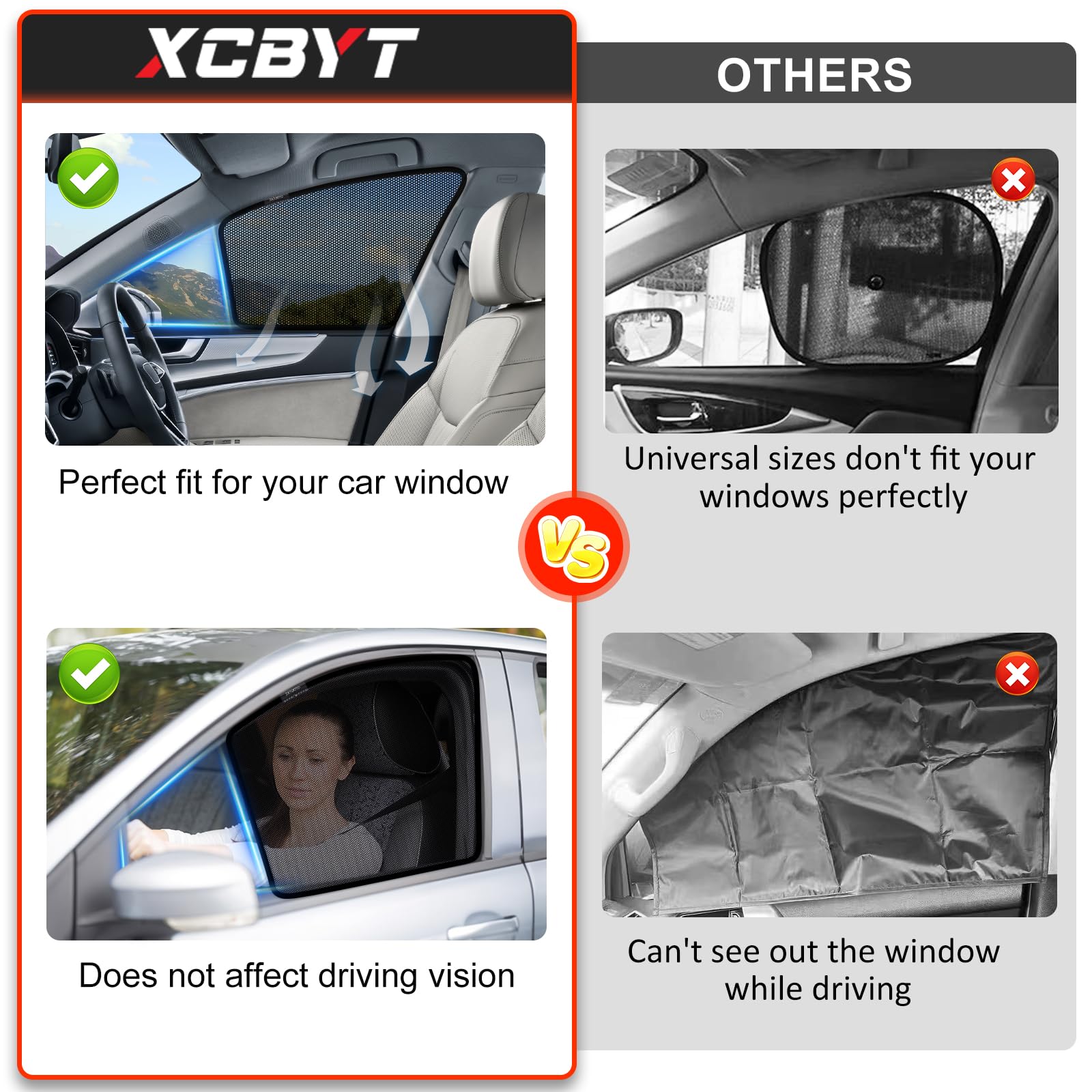 XCBYT Car Window Shades for 2015-2024 F150 Sun Shade for Car Baby Side Window with Breathable Mesh Blocking 99% UV Glare and Pri