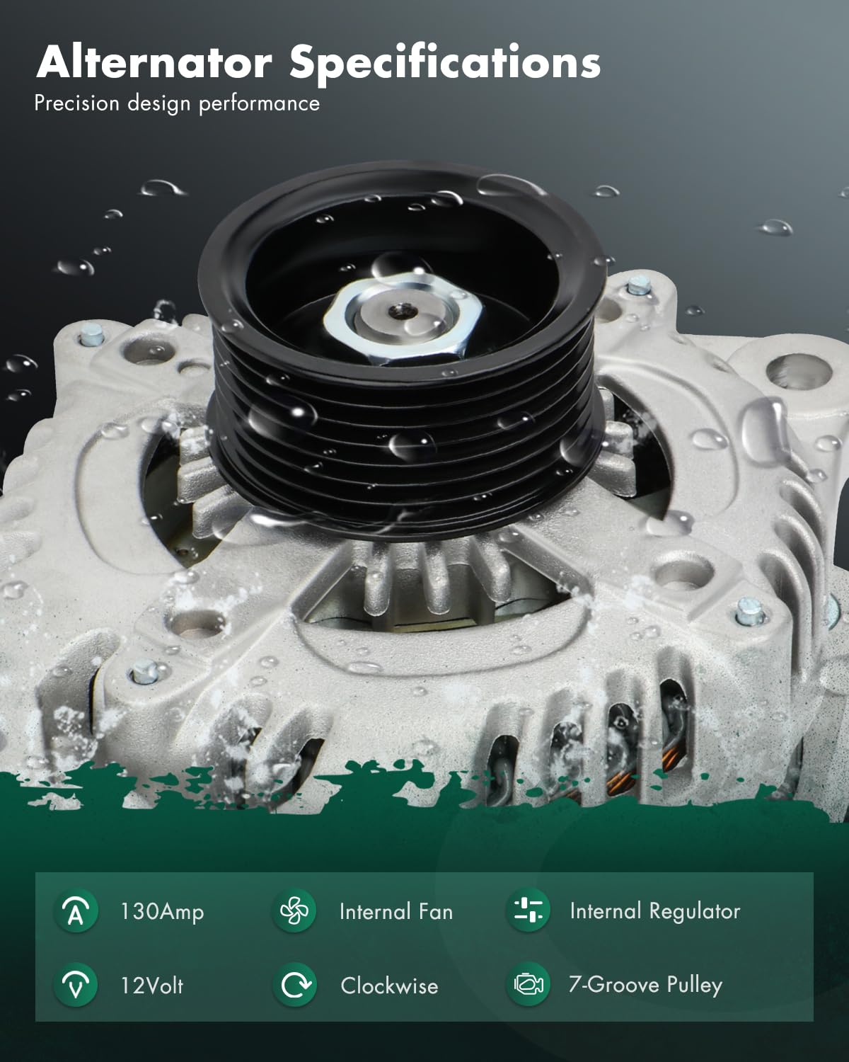 SCITOO Alternator Fit for 2.4L Acura TSX 2009-2014 for Honda For Accord 2008-2012 104210-5890 High Output Alternator 12V 130Amp