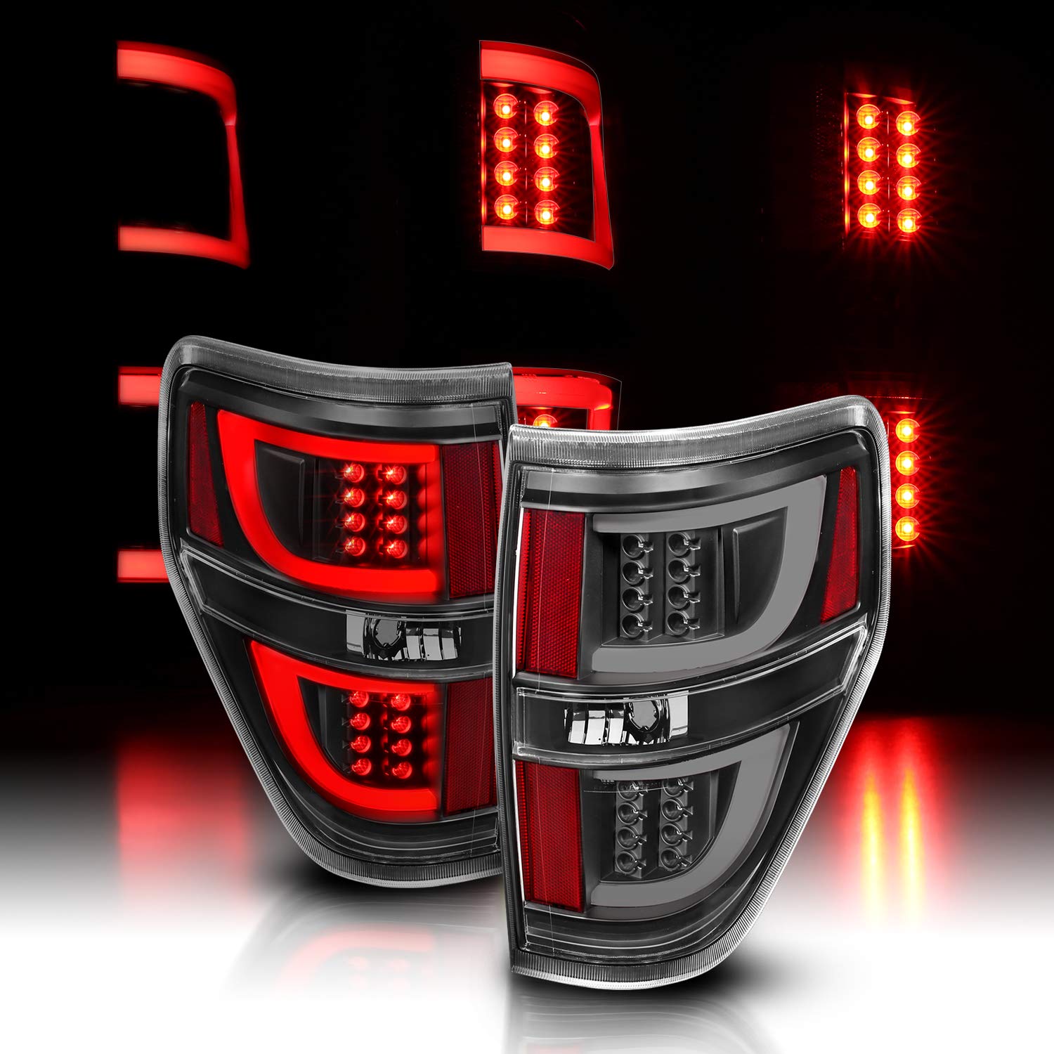 Amerilite Led Light Bar Replacement Car Tail Lights Set For 09-14 Ford F-150 - Passenger And Driver Side, Vehicle Light Assembly