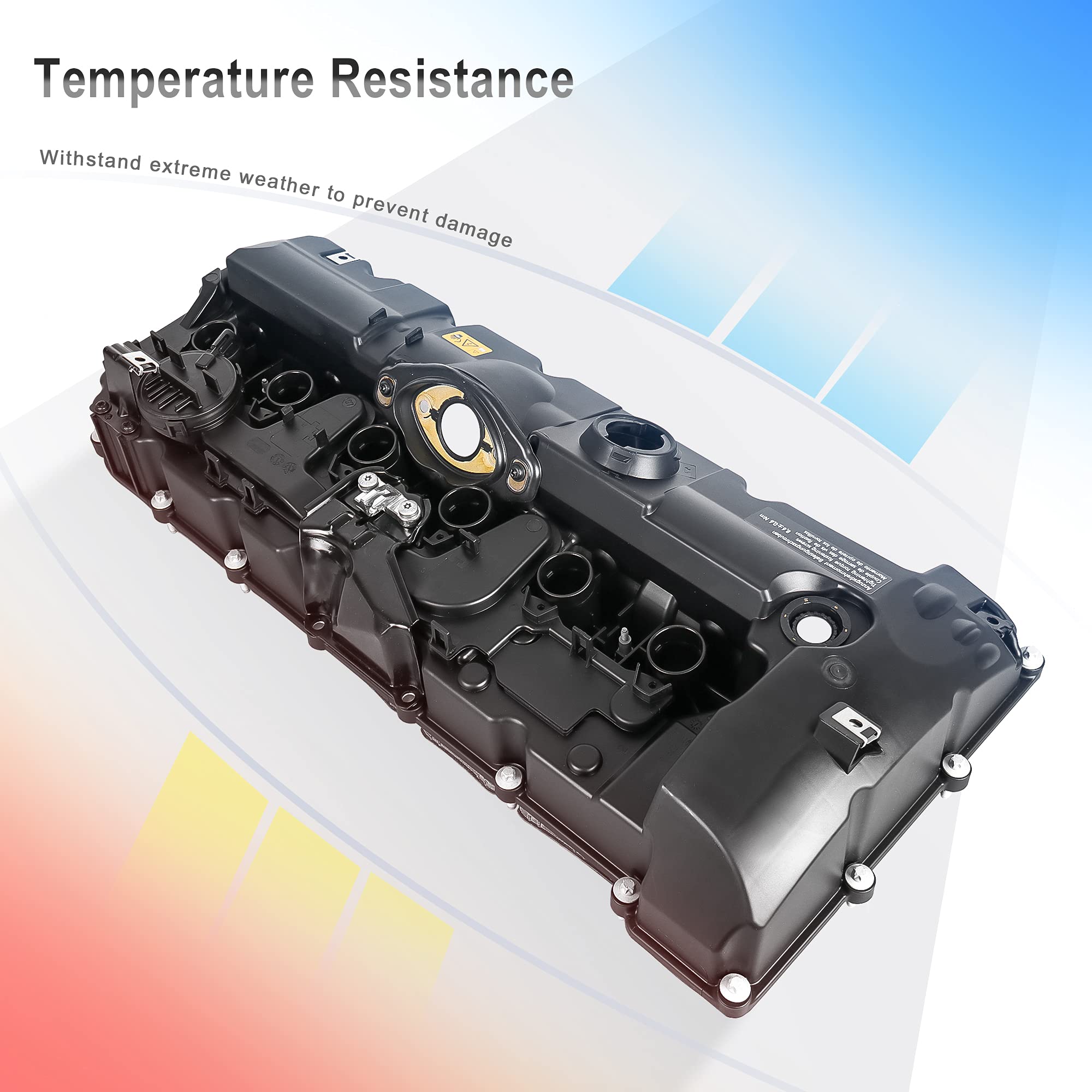 MOSTPLUS 11127552281 Engine Valve Cover Compatible with BMW N52 E70 E82 E90 E91 Z4 X3 X5 128i 328i 528i
