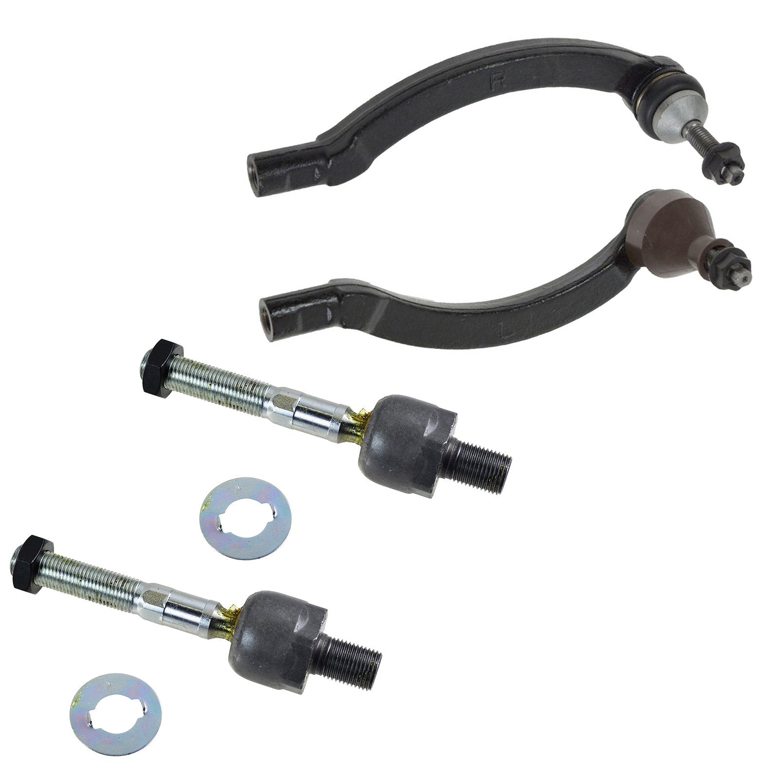 Trq Front Inner And Outer Tie Rod Set Compatible With 2001-2009 Volvo S60 2000-2006 S80 2001-2007 V70