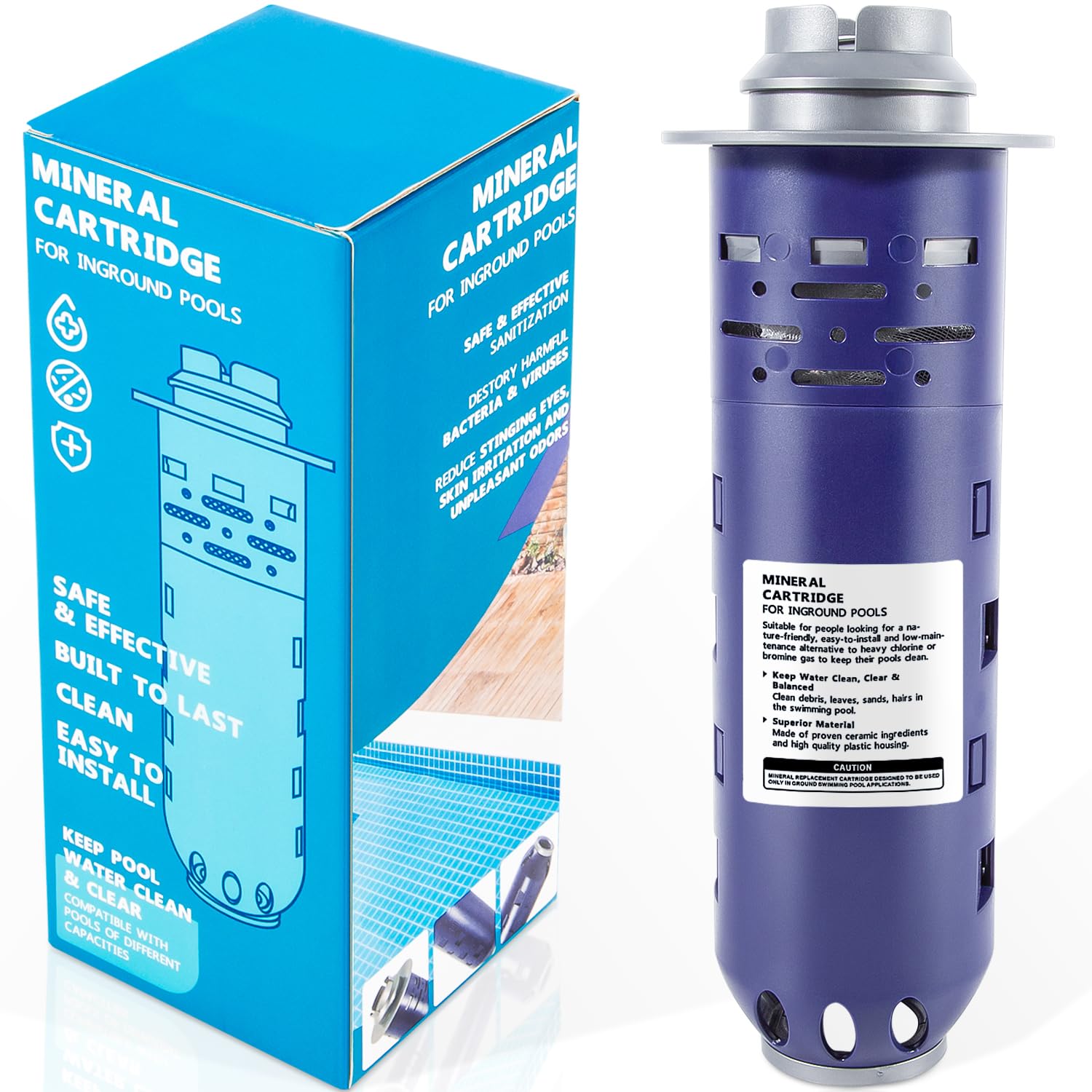 Replacement for Nature2 Duoclear 45 Mineral Cartridge W28002 W26002 for All Zodiac Duoclear & Nature2 Fusion  Fusion Soft  Vision Pro System Aboveground Ingroud Swimming Pool Up to 45 000 Gallons-New