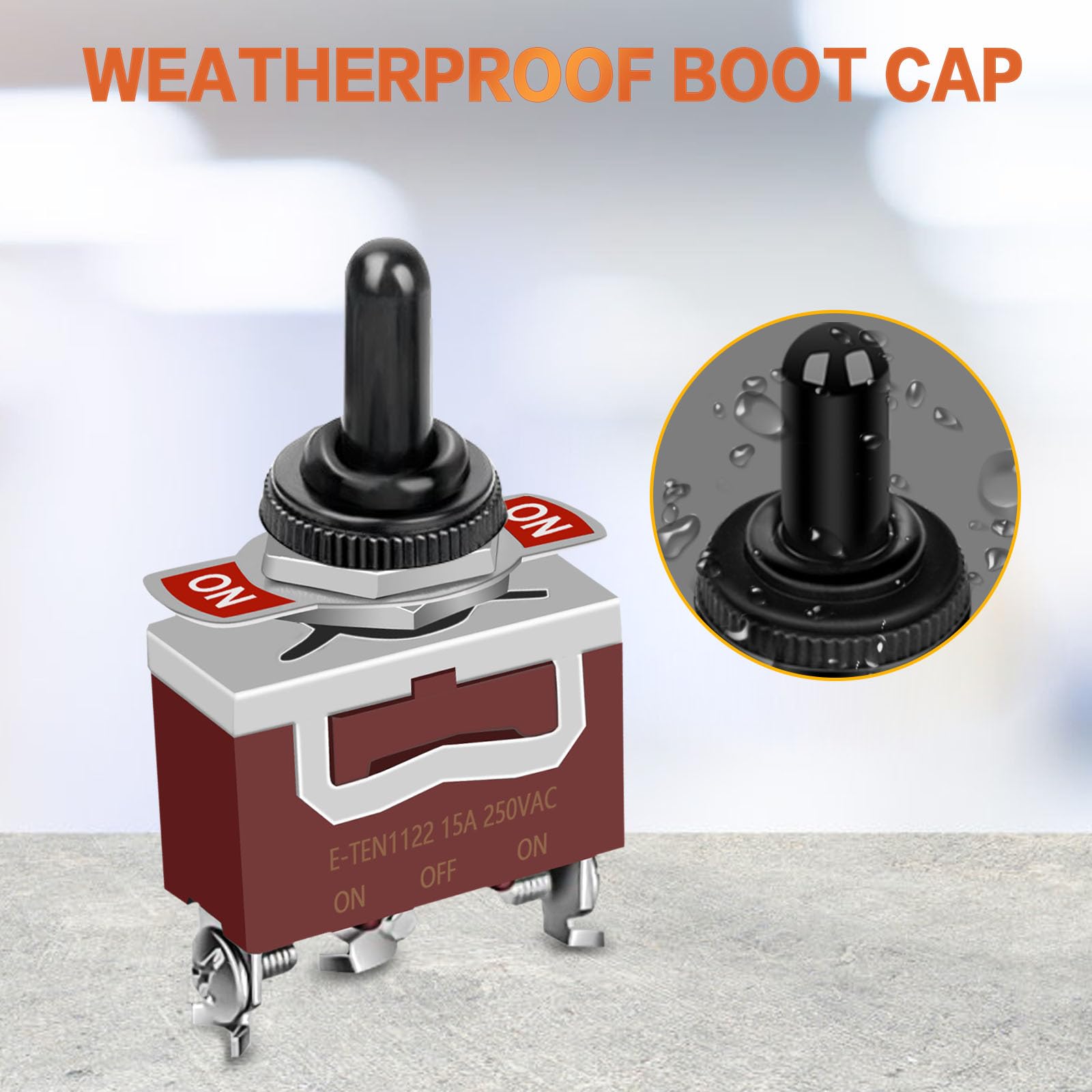 6 Pack Toggle Switch, 3 Pin 12V Dc 30A/250V Ac 15A, Heavy Duty Spdt On Off On Switch, Marine Waterproof Toggle Switch With Boot