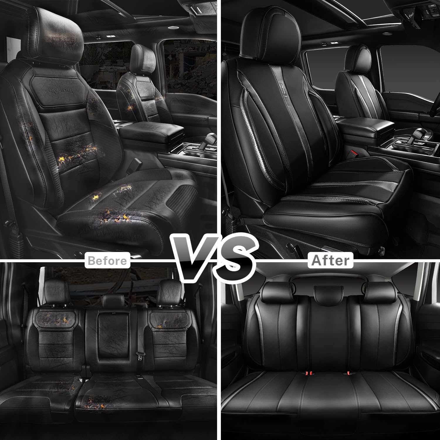 Car Pass Nappa Leather Car Seat Covers Cushioned, Waterproof Leatherette Seat Covers Anti-Slip 5 Seats, Universal For Cars,Suv,P