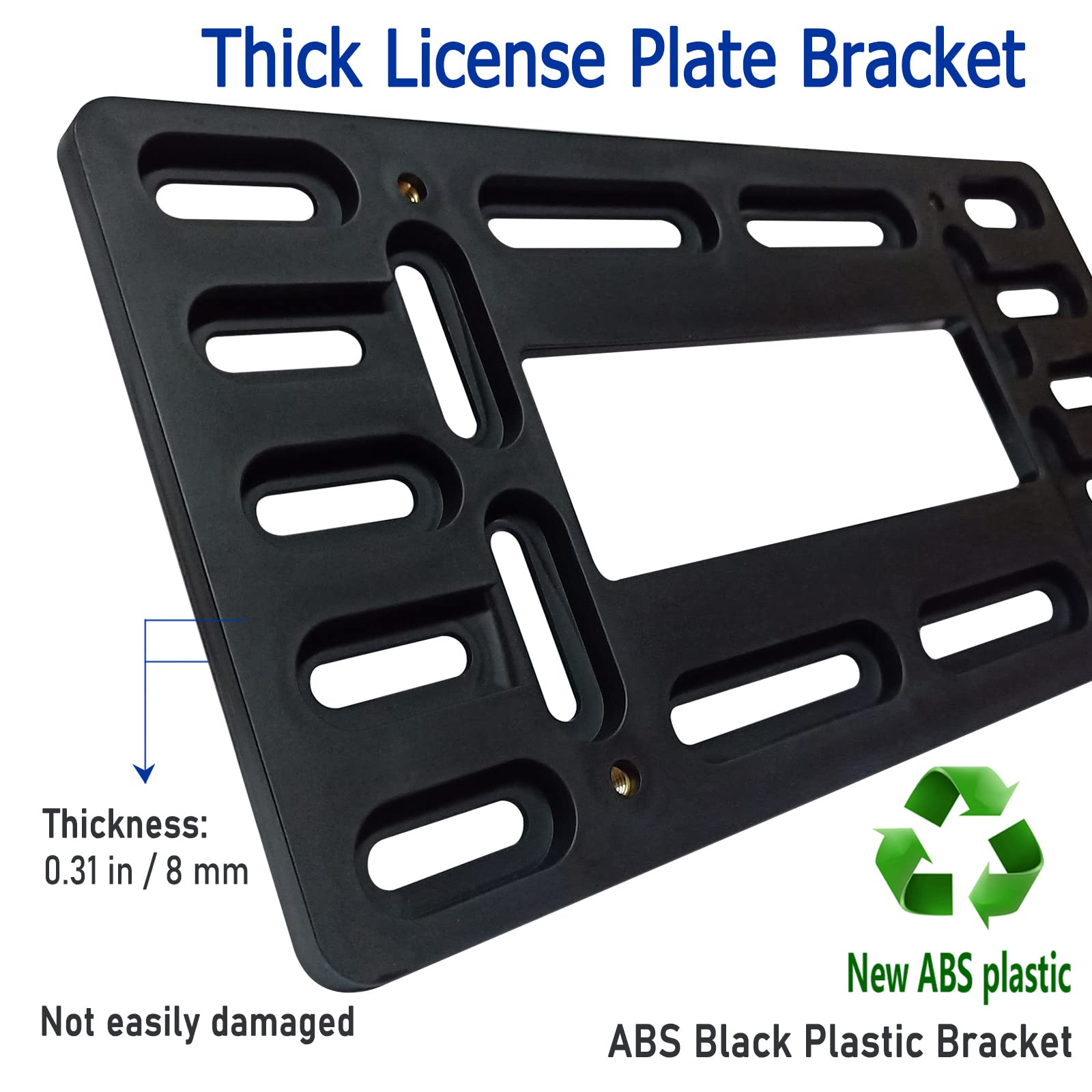 Bggtmo Front License Plate Mounting Kit- License Plate Bracket Holder Frame- Universal Bumper Car Tag Frame Mount Adapter With S