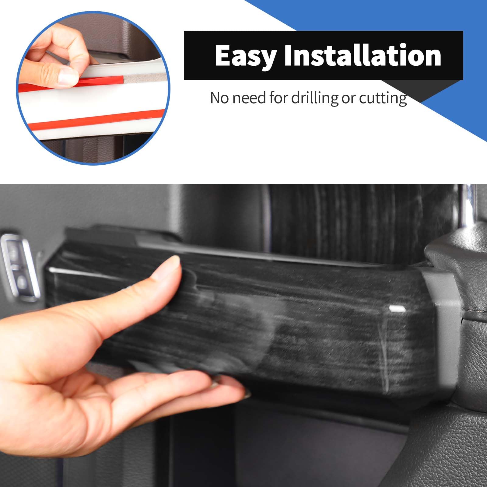 Voodonala For F-150 2015-2020Inner Door Handle Covers Trim For Ford F150 2015-2020 Compatible With Ford F150 F250 F350(Black Woo