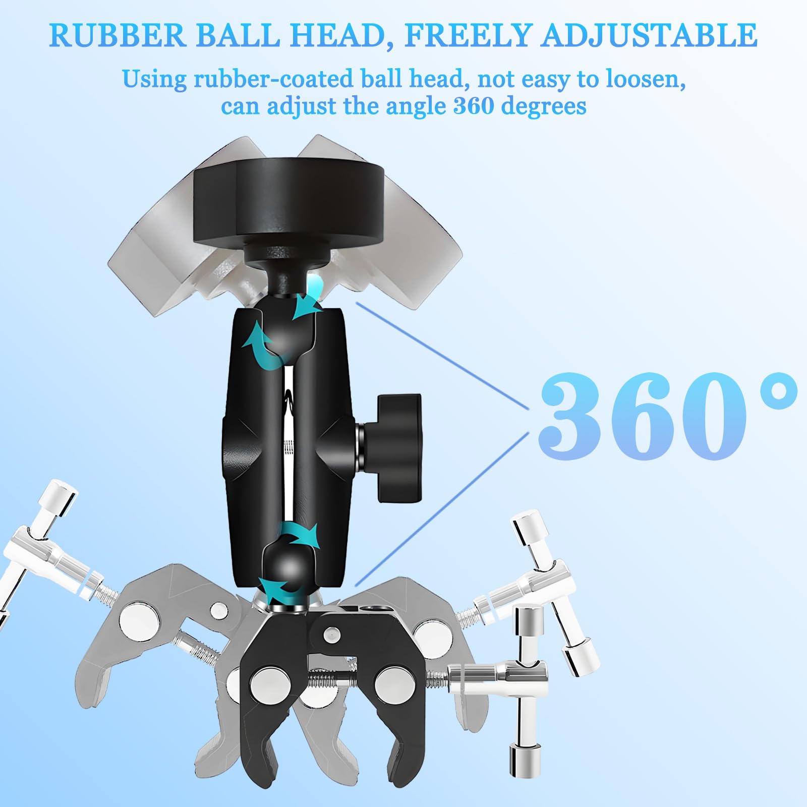 for Starlink Mini Mount, Upgrade Metal Clamp RV Pole Mount for Starlink Mini, Adjustable Roof Rack Clamps for Car RV/Ladder/Pole