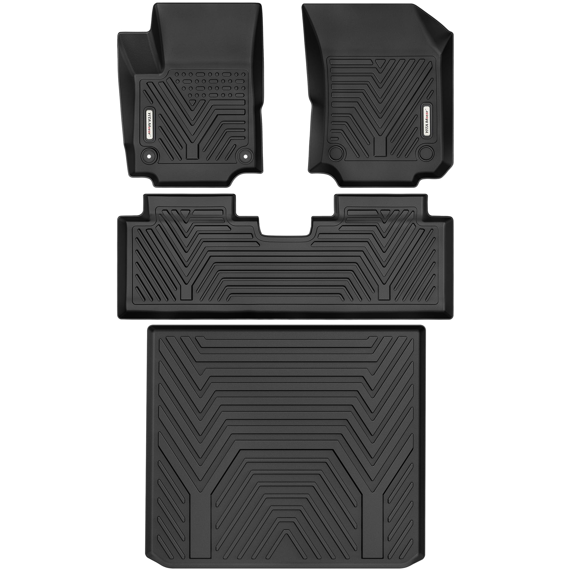 Yitamotor Floor Mats Set Fits For Chevrolet Equinox 2018-2024, Custom Fit Front & 2Nd Seat Cargo Liner Set - Black Tpe All-Weath