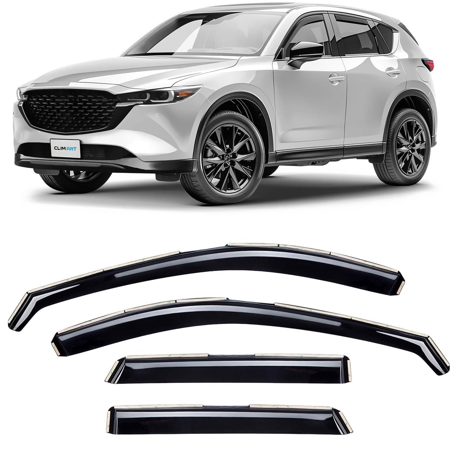 Clim Art In-Channel Incredibly Durable Rain Guards For Mazda Cx-5 2017-2025, Original Window Deflectors, Vent Deflector, Vent Wi