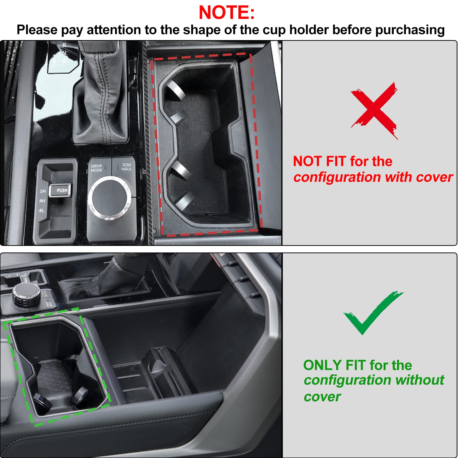 JDMCAR Liner Accessories Compatible with Toyota Tundra 2022-2023 2024 2025, Custom Non-Slip Anti Dust Cup Holder and Door Pocket