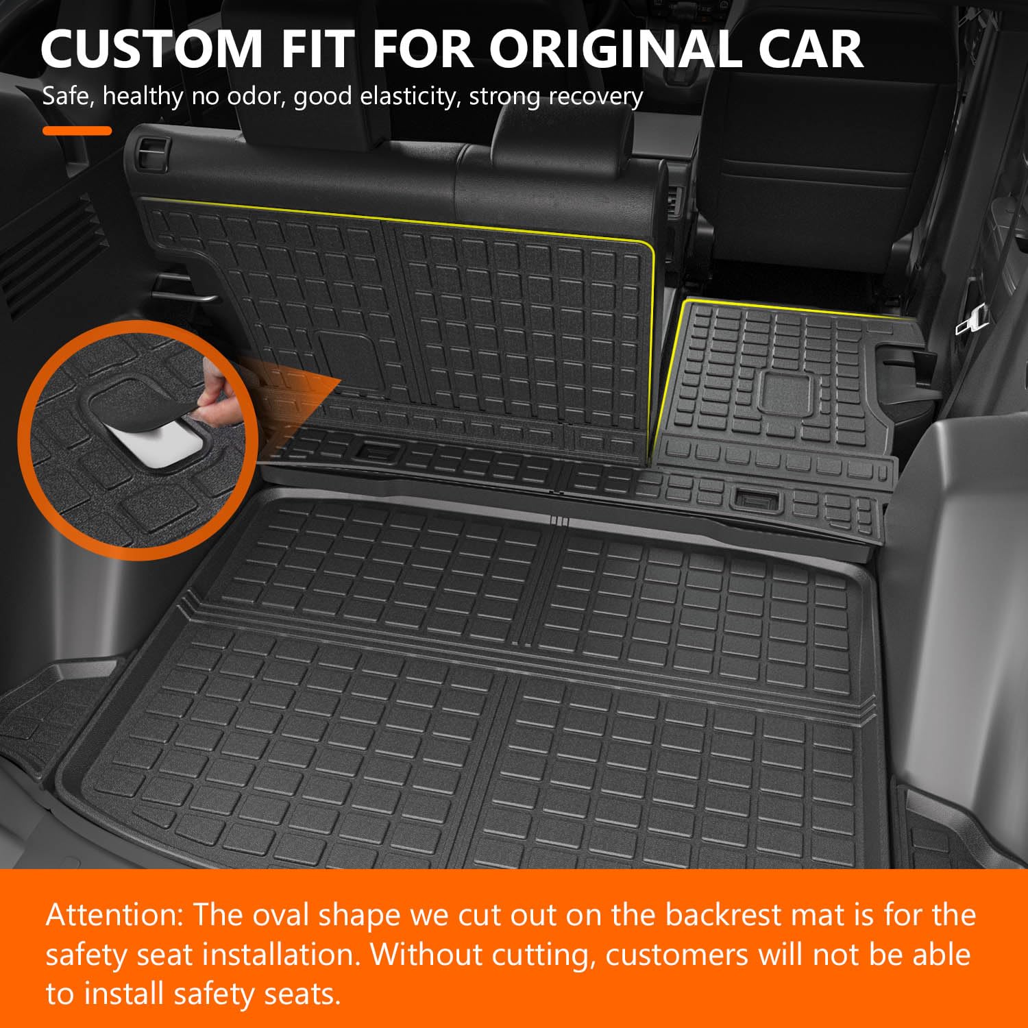 Powoq Fuel Cargo Mat Compatible With 2017-2022 Honda Crv Trunk Mat Cargo Liner Tpe Backrest Trunk Liner Replacement For 2017 201