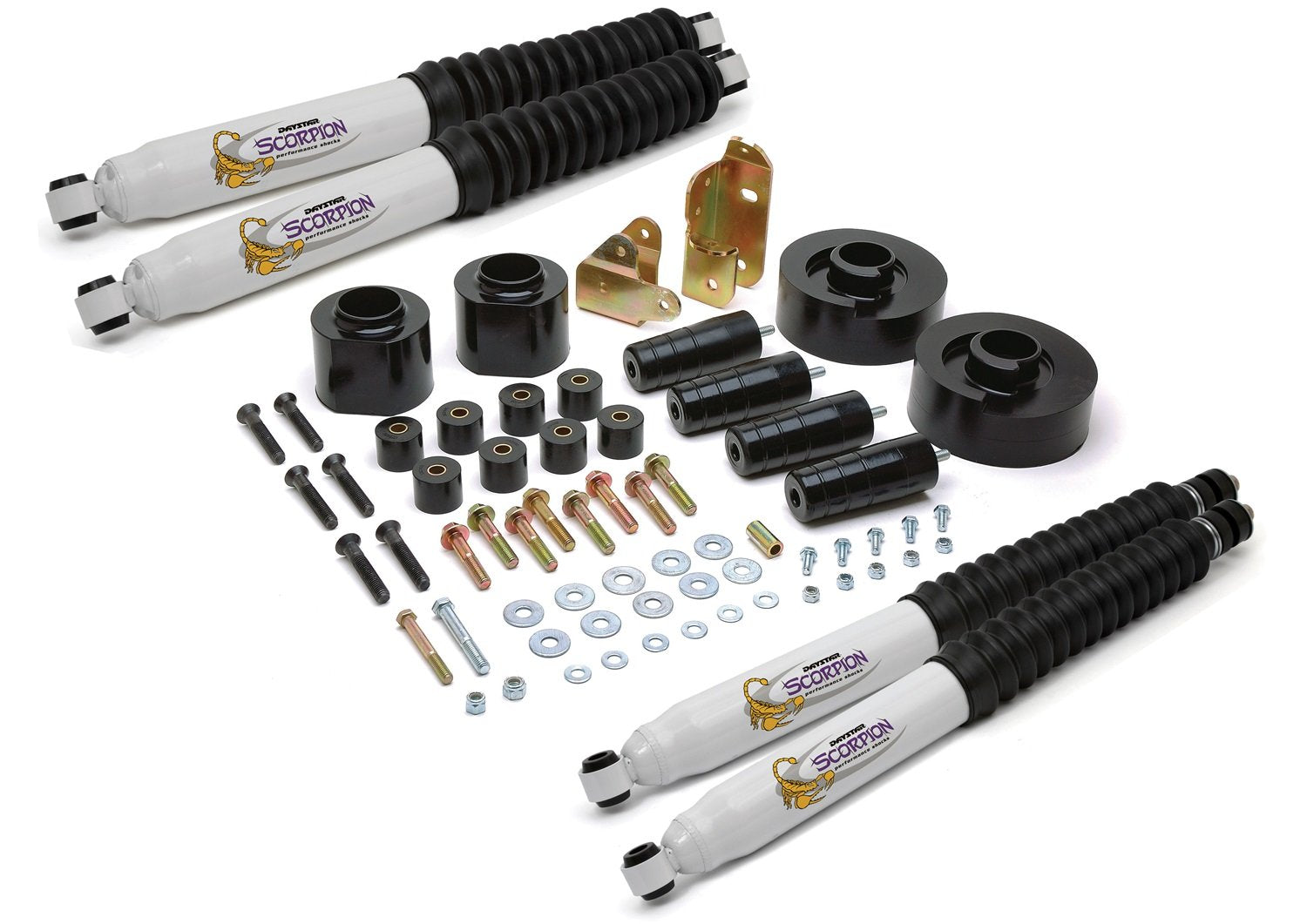 Daystar, Jeep Tj Wrangler 3 Lift Kit With Bump Stops, Transfer Case Drop, Track Bar Bracket And Front And Rear Shocks, Fits 1997 To 2006 2/4Wd, All Transmissions, Kj09126Bk, Made In America , Black