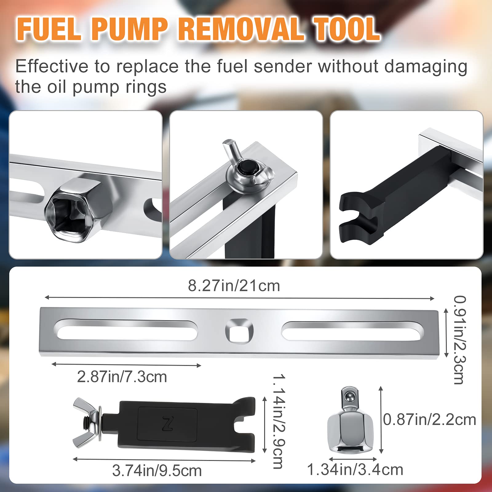 Frienda 3 Pieces Universal Fuel Pump Removal Tools Adjustable Fuel Pump Lock Ring Adjustable Lock Ring Spanner Fuel Pump Module Spanner Wrench Fuel Tank Lid Cover Remove Spanner