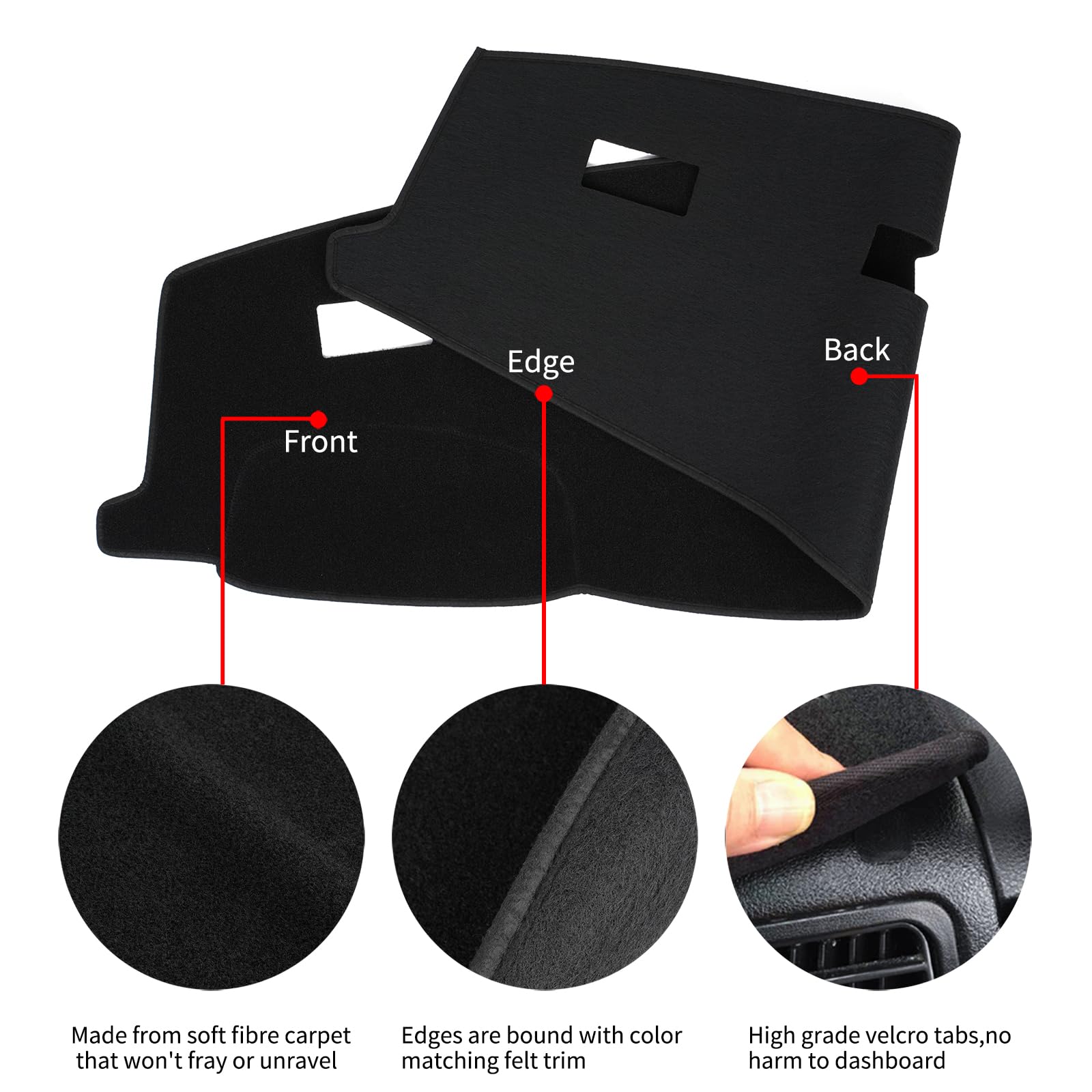 Hanlanka Dashboard Dash Board Cover Mat Carpet Compatible With 2006 2007 2008 2009 Dodge Ram 1500 2500 3500