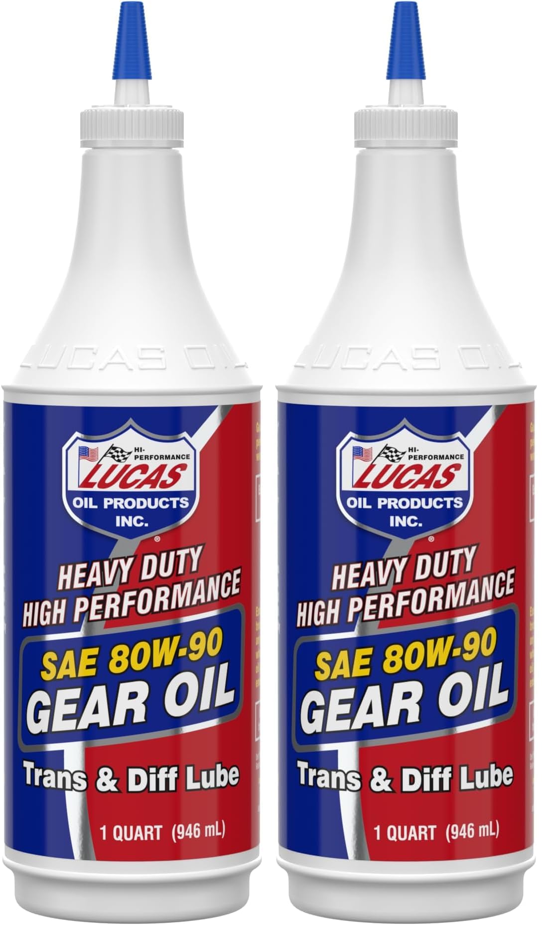 Lucas Oil 80W-90 Heavy Duty Gear Oil - 1 Quart (Pack of 2) for High Performance and Heavy-Duty Applications