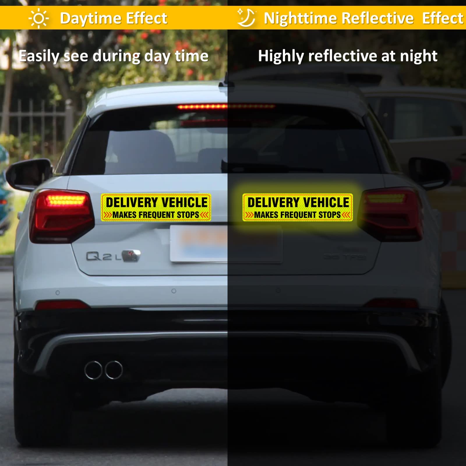 2Pack Delivery Vehicle Car Magnet,Delivery Vehicle Signs For Car,Reflective Delivery Vehicle Magnet For Car,Flex Driver Car Signs