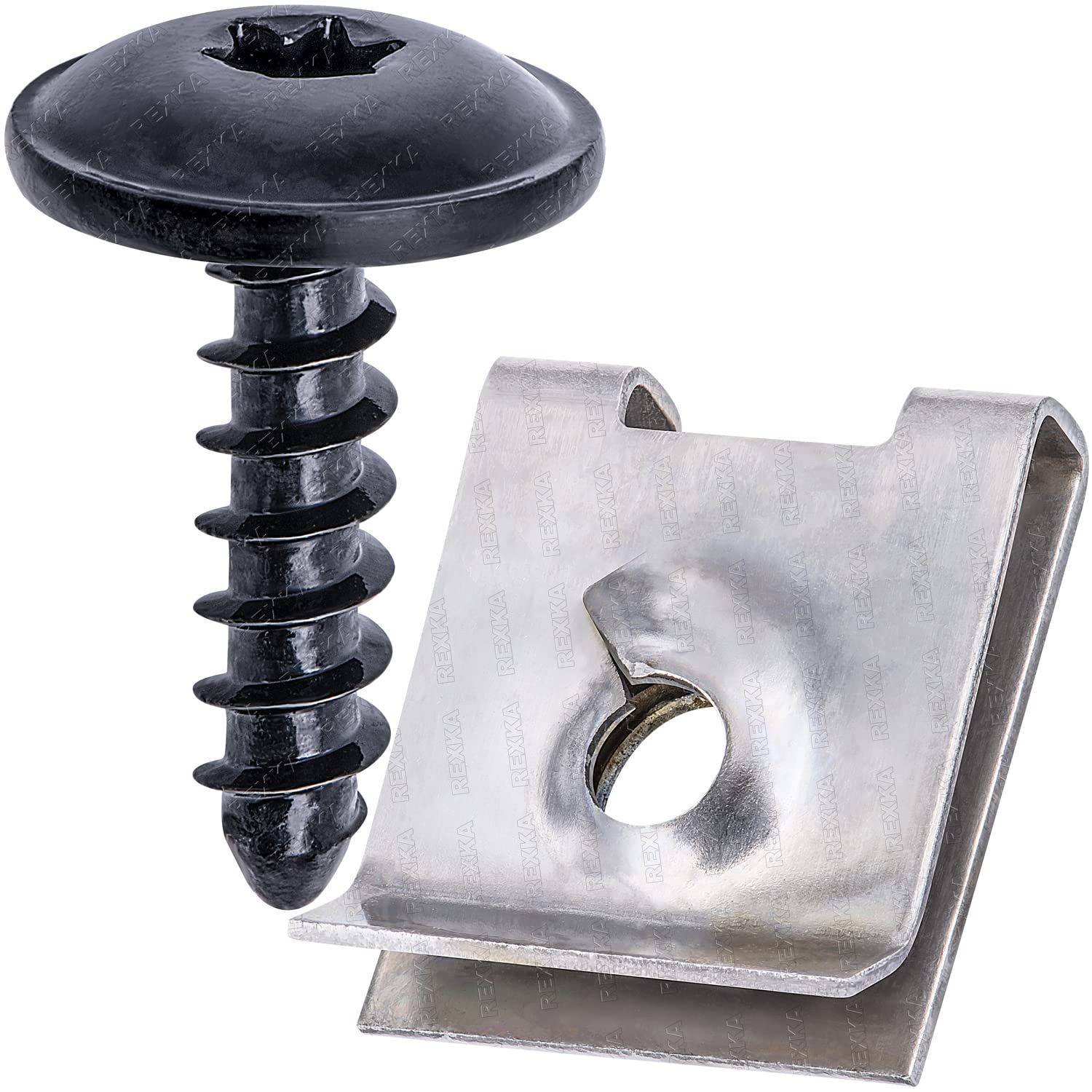 Rexka 20 Sets T25 M5X19Mm Fender Liner Bumper Cover Splash Shield Screw U Nut Kit For Audi Vw N90775001 N10433701 N90892001 -Multipurposes- Spoiler Under Cover Liner Wheelhouse Liner License Bracket