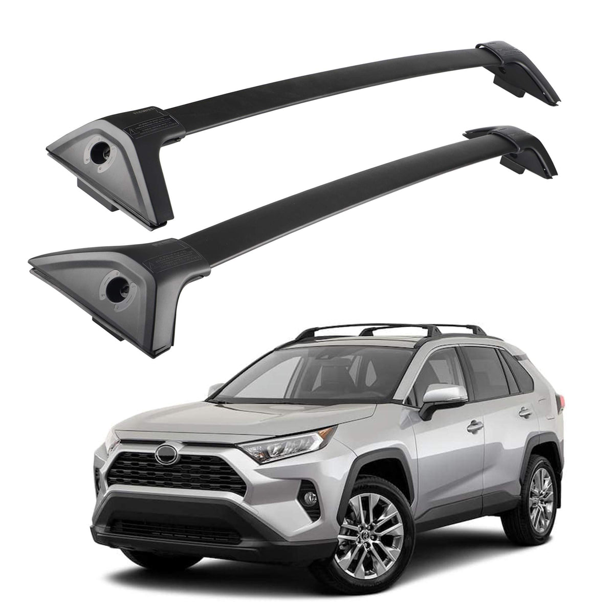 Richeer Roof Rack Aluminum Cross Bars For 2019 2020 2021 2022 2023 2024 Rav4 Le Xle Xse Premium Limited Hybrid With Side Rails, Cargo Racks Rooftop Luggage Canoe Kayak Bicycle Roof Bag