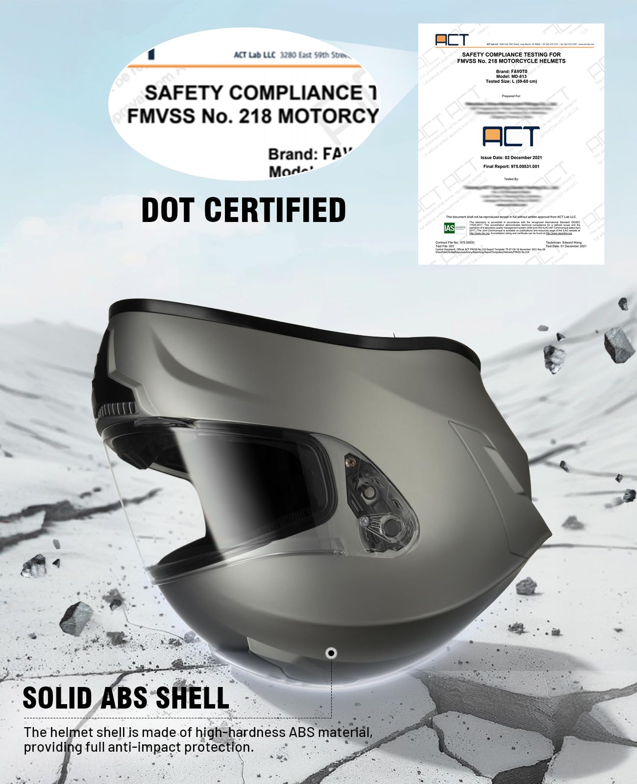 Favoto Full Face Motorcycle Helmet Dot Approved, Cascos Para Motos Snowmobile Dirt Bike Helmet For Adults Men Women, Anti-Fog Fi