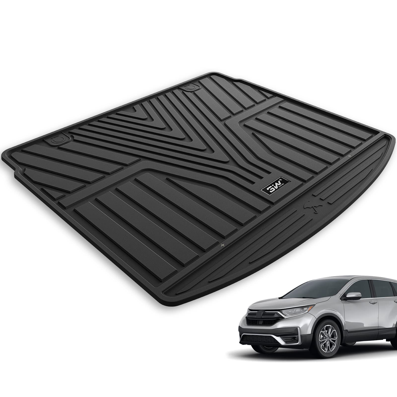 3W Cargo Liner Fit For Honda Cr-V 2017-2022 All Weather Custom Fit Trunk Liner For Honda Crv Heavy Duty Trunk Mat In Upper Posit