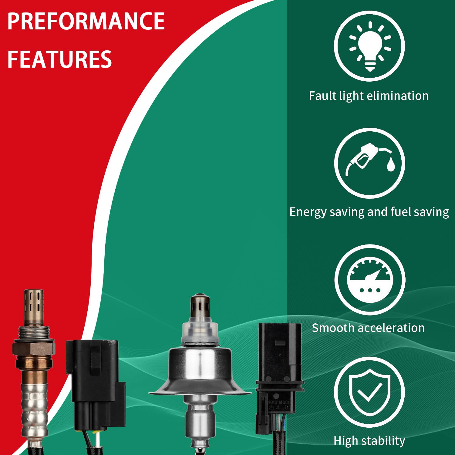 Necatuo 234-5029 234-4238 Upstream Downstream O2 Oxygen Sensor (Set Of 2) For Hyundai Genesis Coupe Santa Fe Tucson Kia Forte Ko