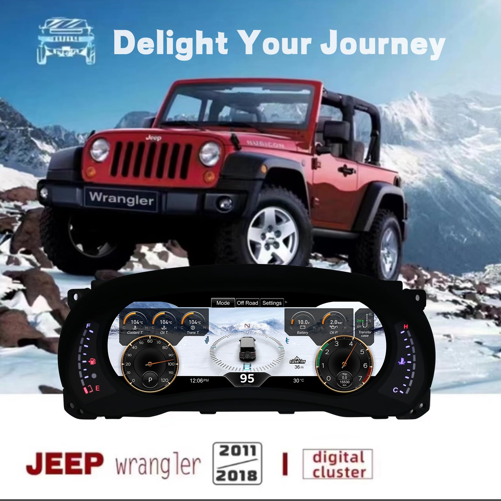 12.3 inch Digital Dash Instrument Cluster for 2011 2012 2013 2014 2015 2016 2017 2018 Jeep Wrangler JK,Digital Cluster Instrumen