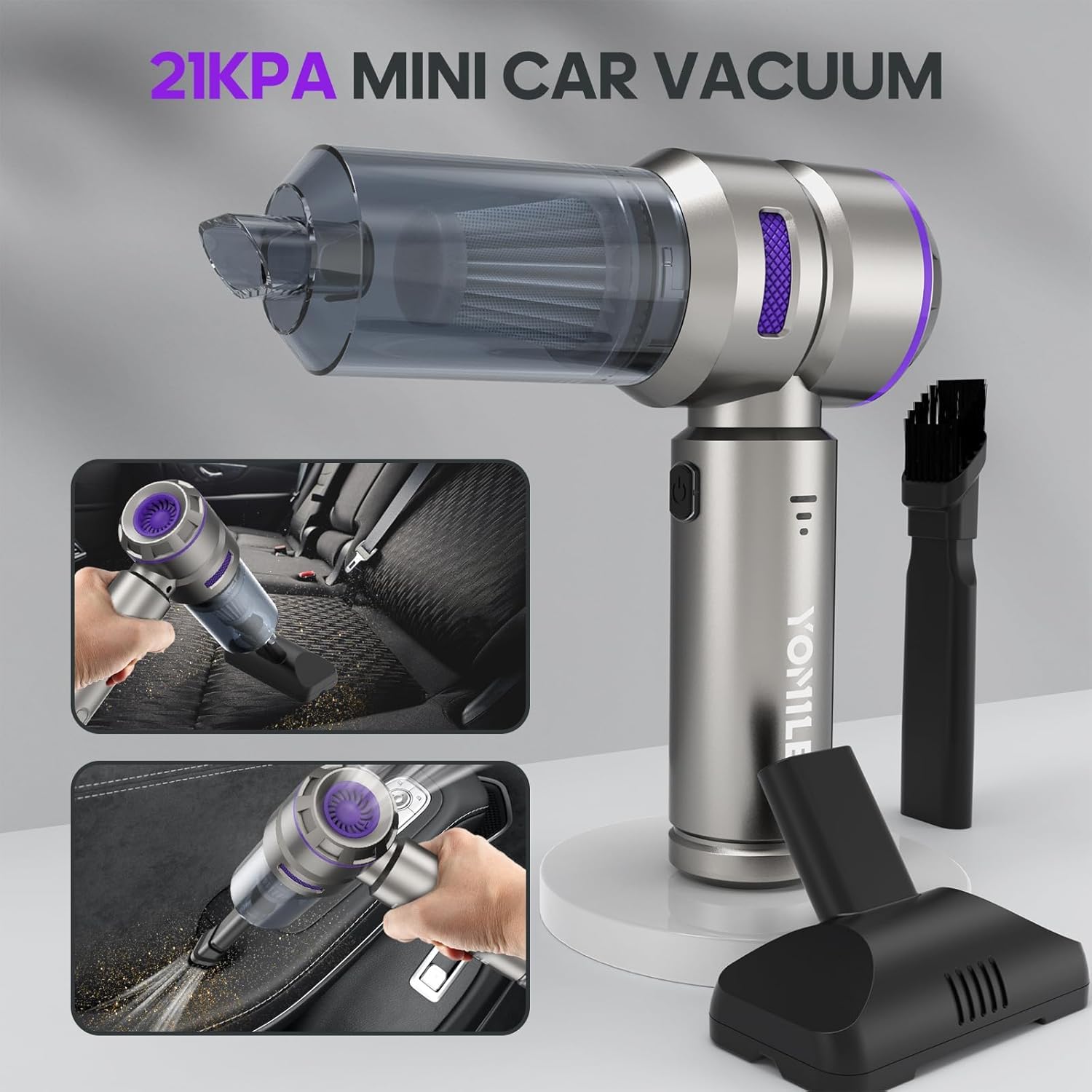 Electric Air Duster - 2 In 1 210000Rpm Brushless Air Duster & 21000Pa Car Vacuum 9000Mah Battery Air Blower Wireless Handheld Va