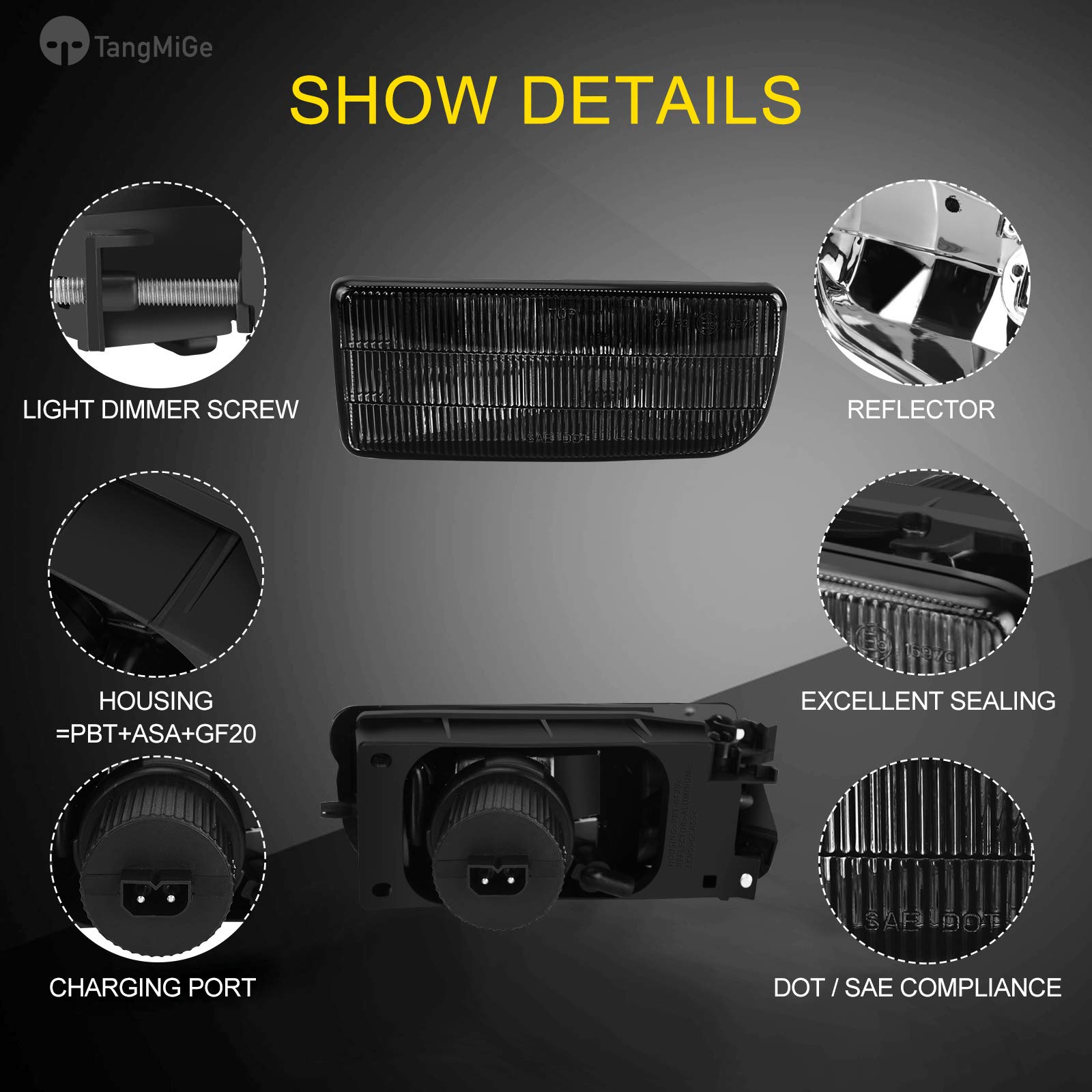 Tangmige Fog Lights Lamps For 1992 1993 1994 1995 1996 1997 1998 1999 Bmw (M3 / E36) 318I 318Is 318Ti 320I 323I 323Is 325I 325Is 328I 328Is 3 Series Original Design, 1 Pair, Smoke Lens, W/H1 Bulbs